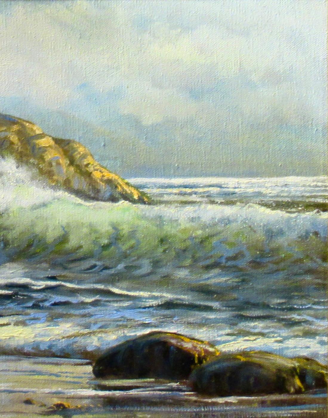 Evening Surf - American Impressionist Painting by Bill Shaddix