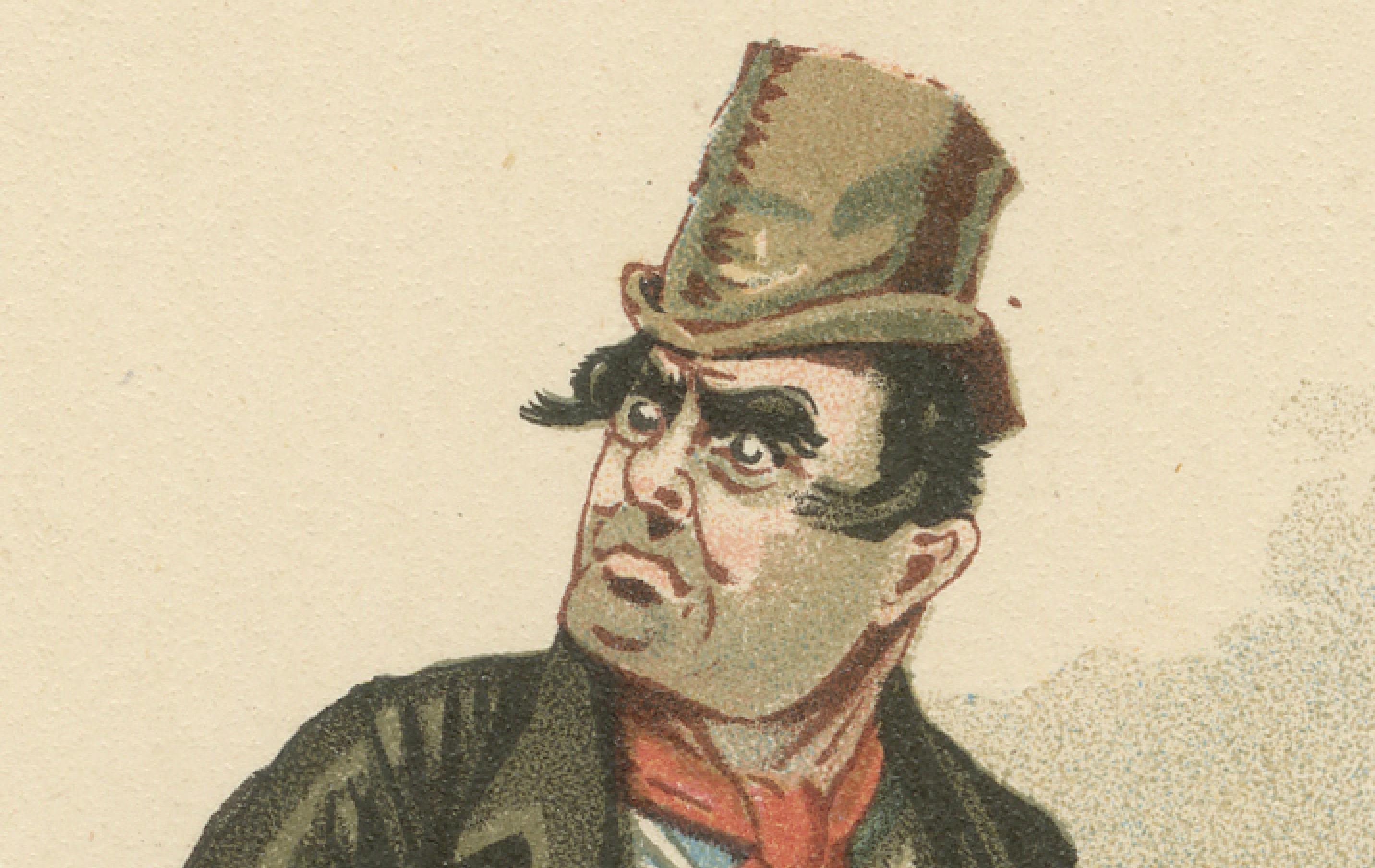 Bill Sikes aus Oliver Twist - Viktorianischer Charakterdruck nach Dickens, ca.1889 im Zustand „Gut“ im Angebot in Langweer, NL