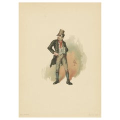Bill Sikes da Oliver Twist - Stampa vittoriana di un personaggio di Dickens, 1889 ca.