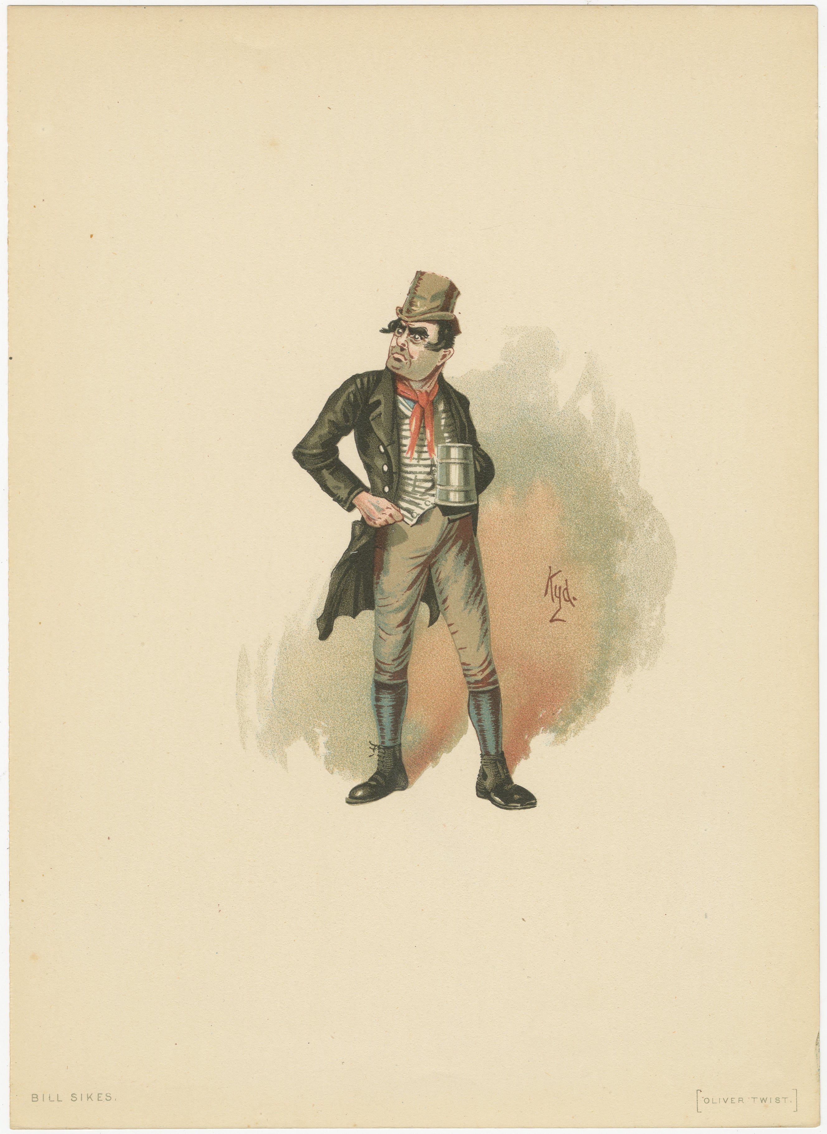 Bill Sikes aus Oliver Twist - Viktorianischer Charakterdruck nach Dickens, ca.1889 im Angebot