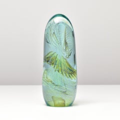 Bill Slade Studio Glass Paperweight, Bullet Series, Signed Art Glass Object