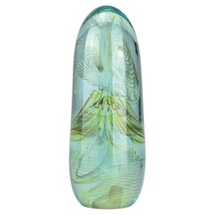 Bill Slade Studio Glass Paperweight, Bullet Series, Signed Art Glass Object