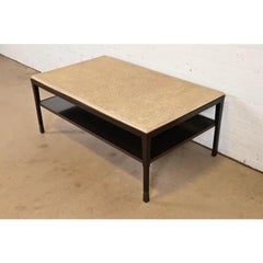 Bill Sofield for Baker Furniture Modern Mahogany Raku Top Coffee Table