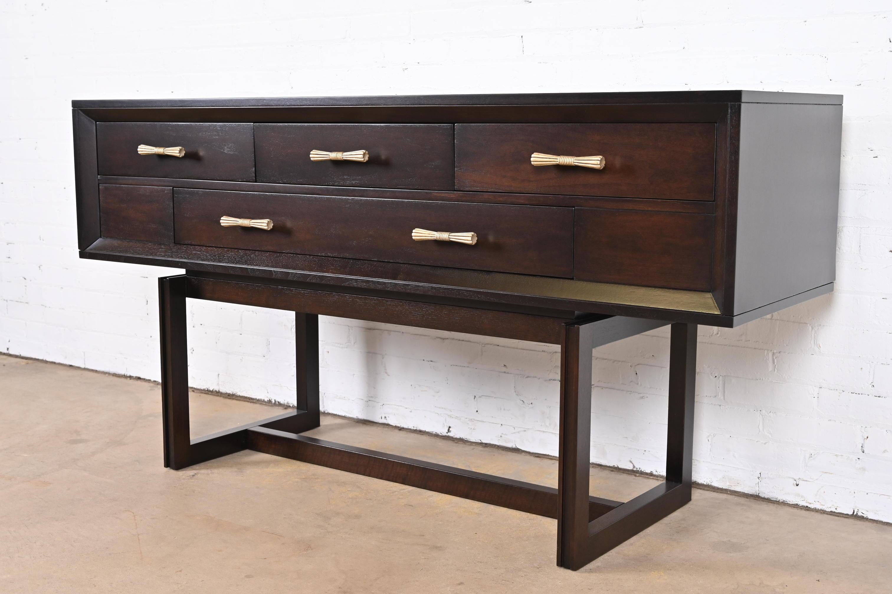 American Bill Sofield for Baker Furniture Modern Mahogany Sideboard Credenza, Refinished