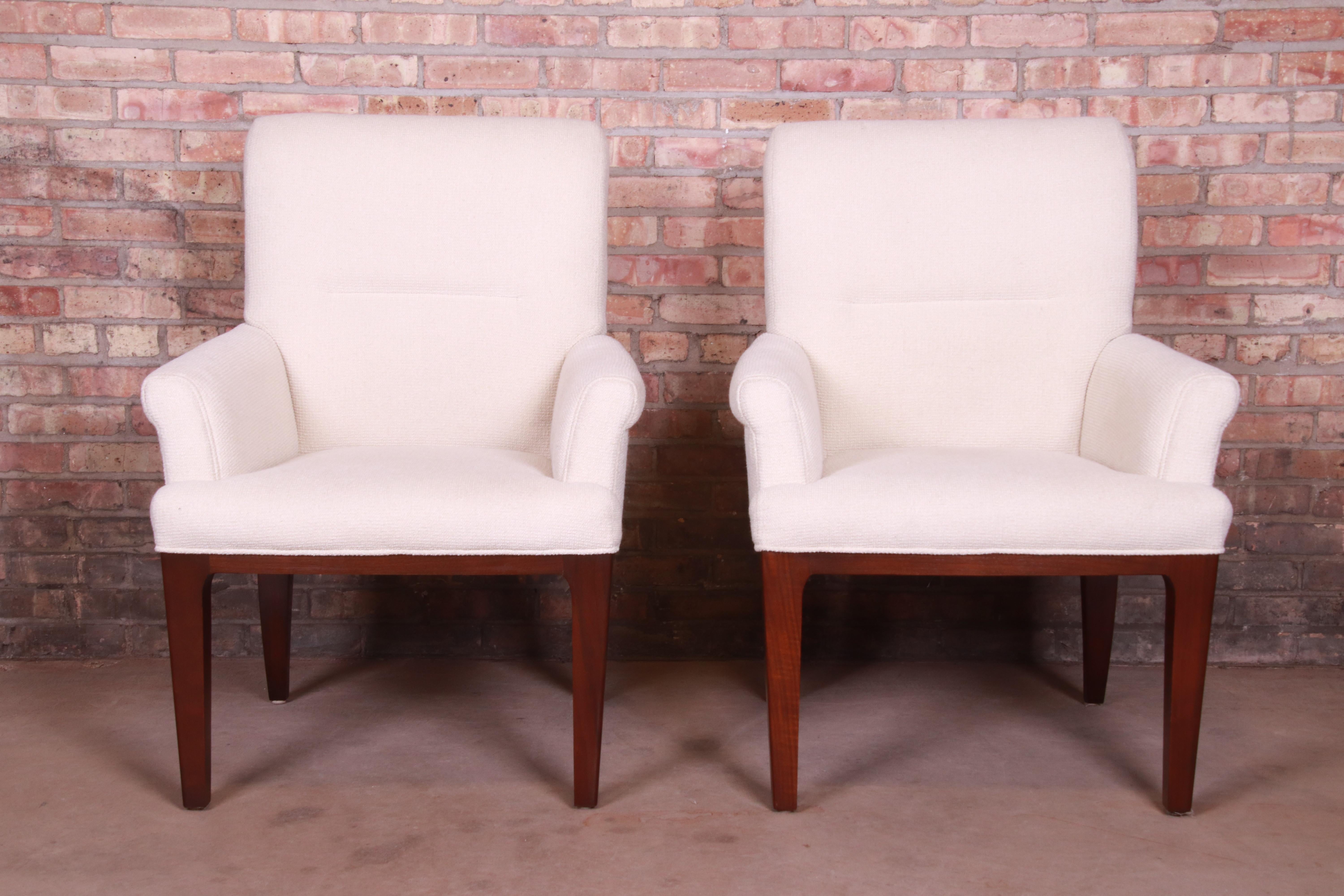 Bill Sofield for Baker Furniture Modern Upholstered Lounge Chairs, Pair 1