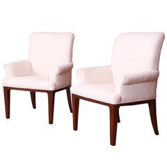 Bill Sofield for Baker Furniture Modern Upholstered Lounge Chairs, Pair