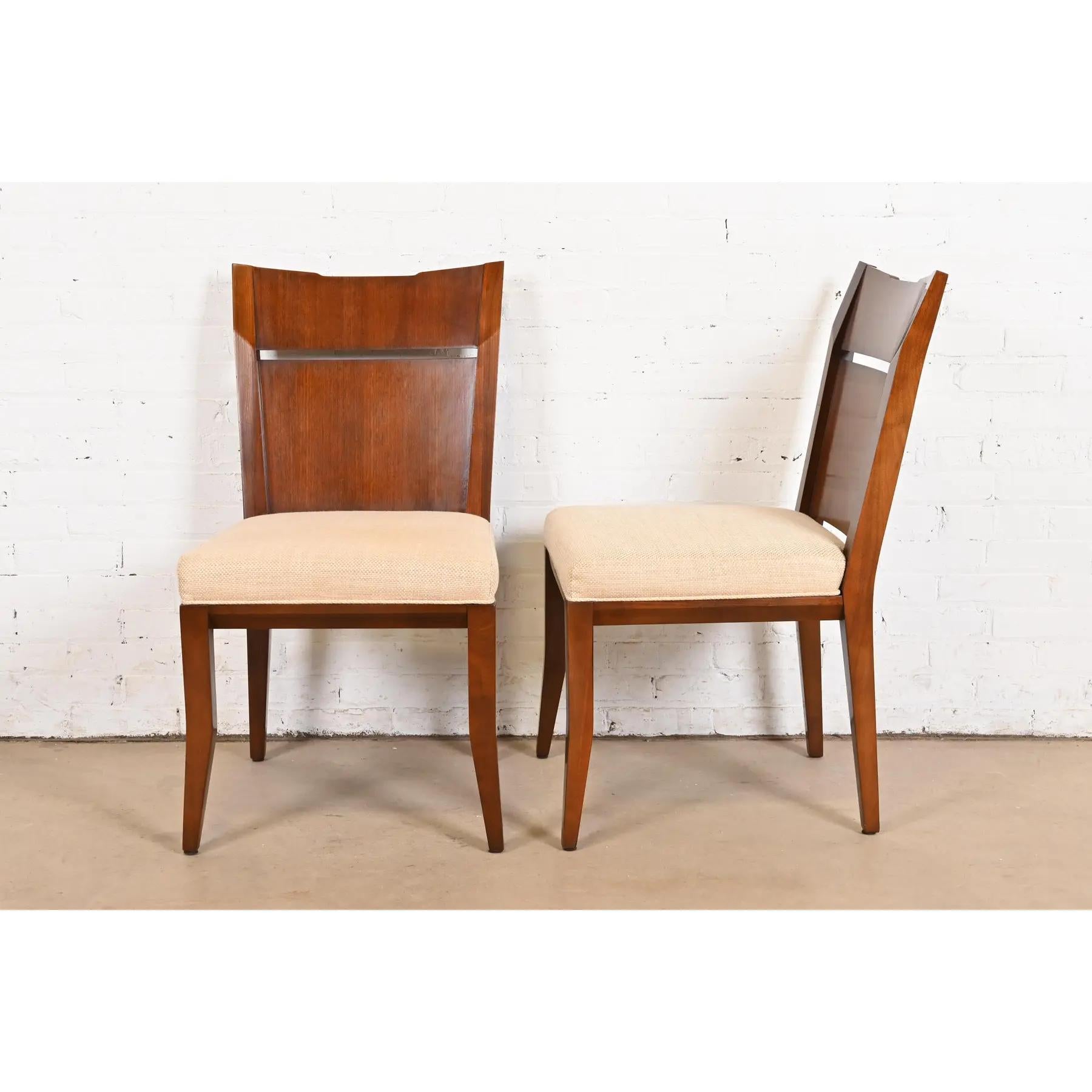 Bill Sofield for Baker Furniture Modern Walnut Dining Chairs, Set of Four 3