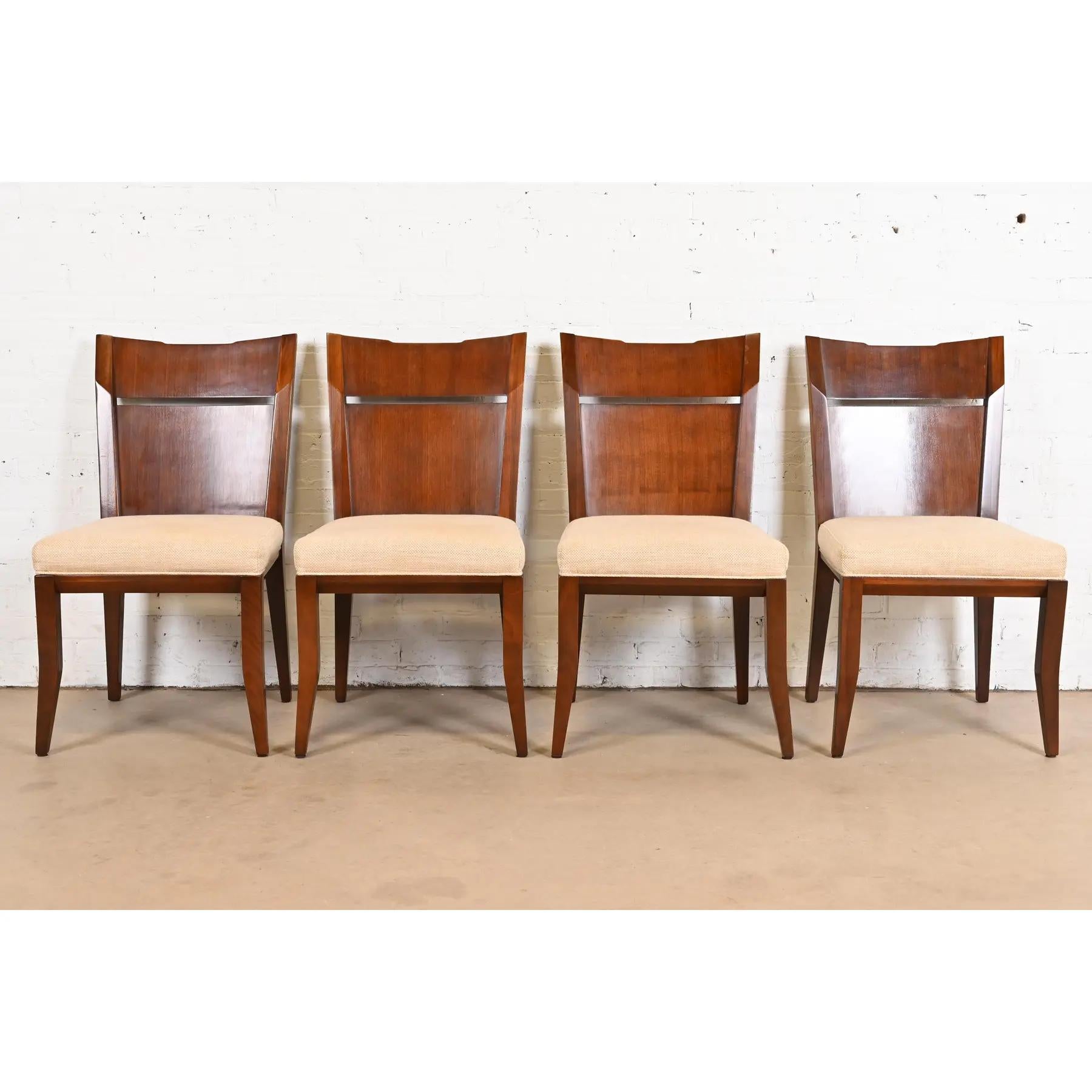 Mid-Century Modern Bill Sofield for Baker Furniture Modern Walnut Dining Chairs, Set of Four