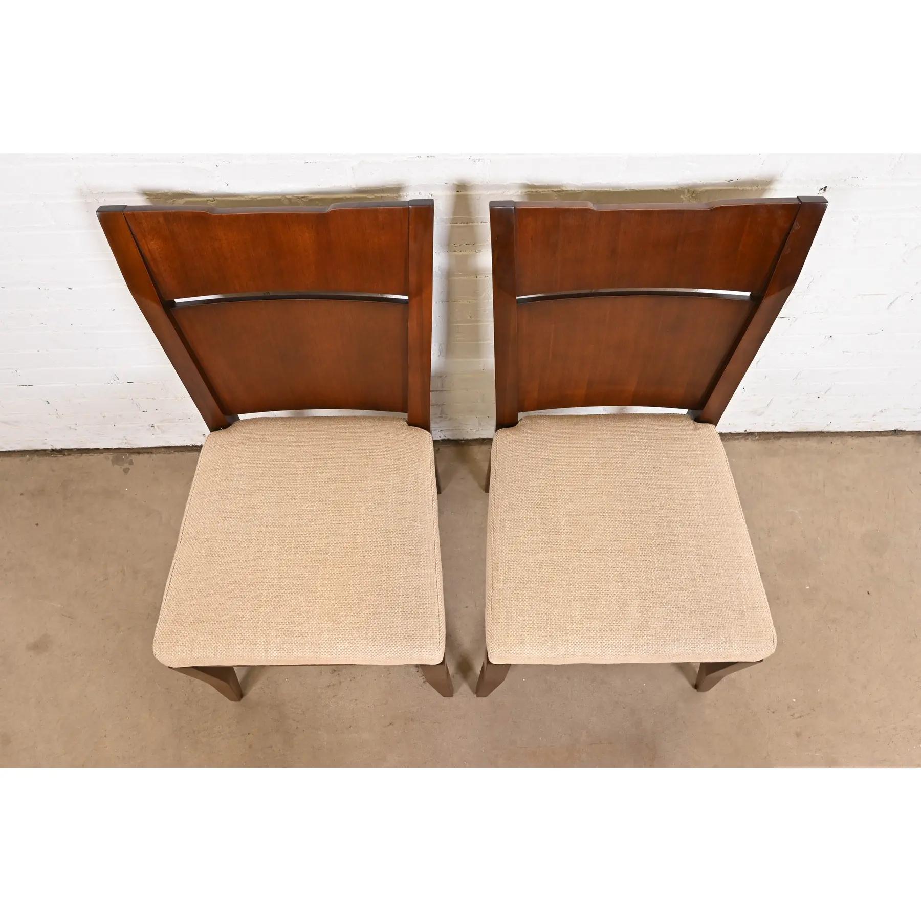 Contemporary Bill Sofield for Baker Furniture Modern Walnut Dining Chairs, Set of Four