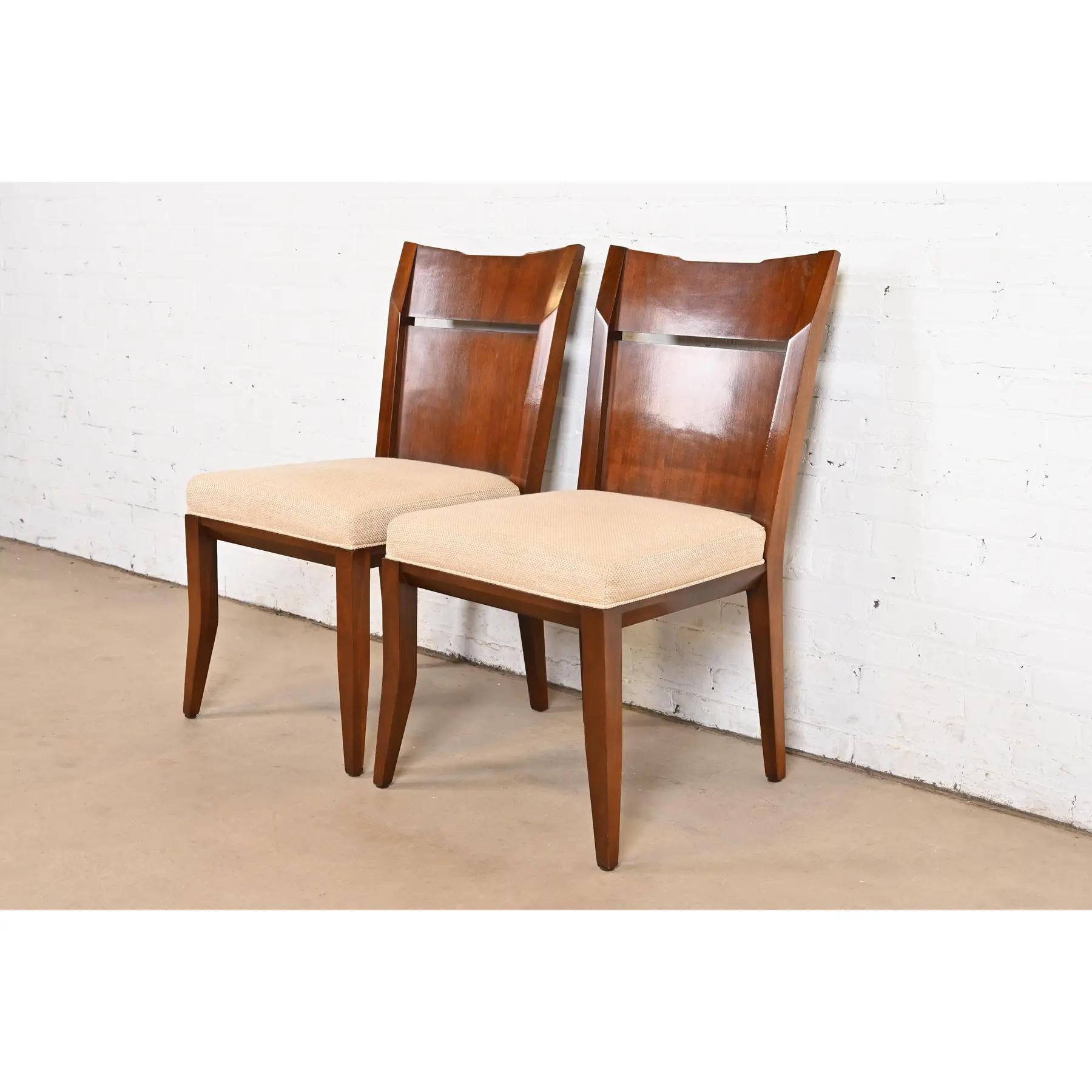Bill Sofield for Baker Furniture Modern Walnut Dining Chairs, Set of Four 2
