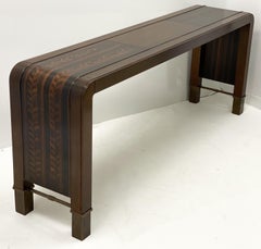 Bill Sofield for Baker Furniture Modern Waterfall Style Inlaid Console Table