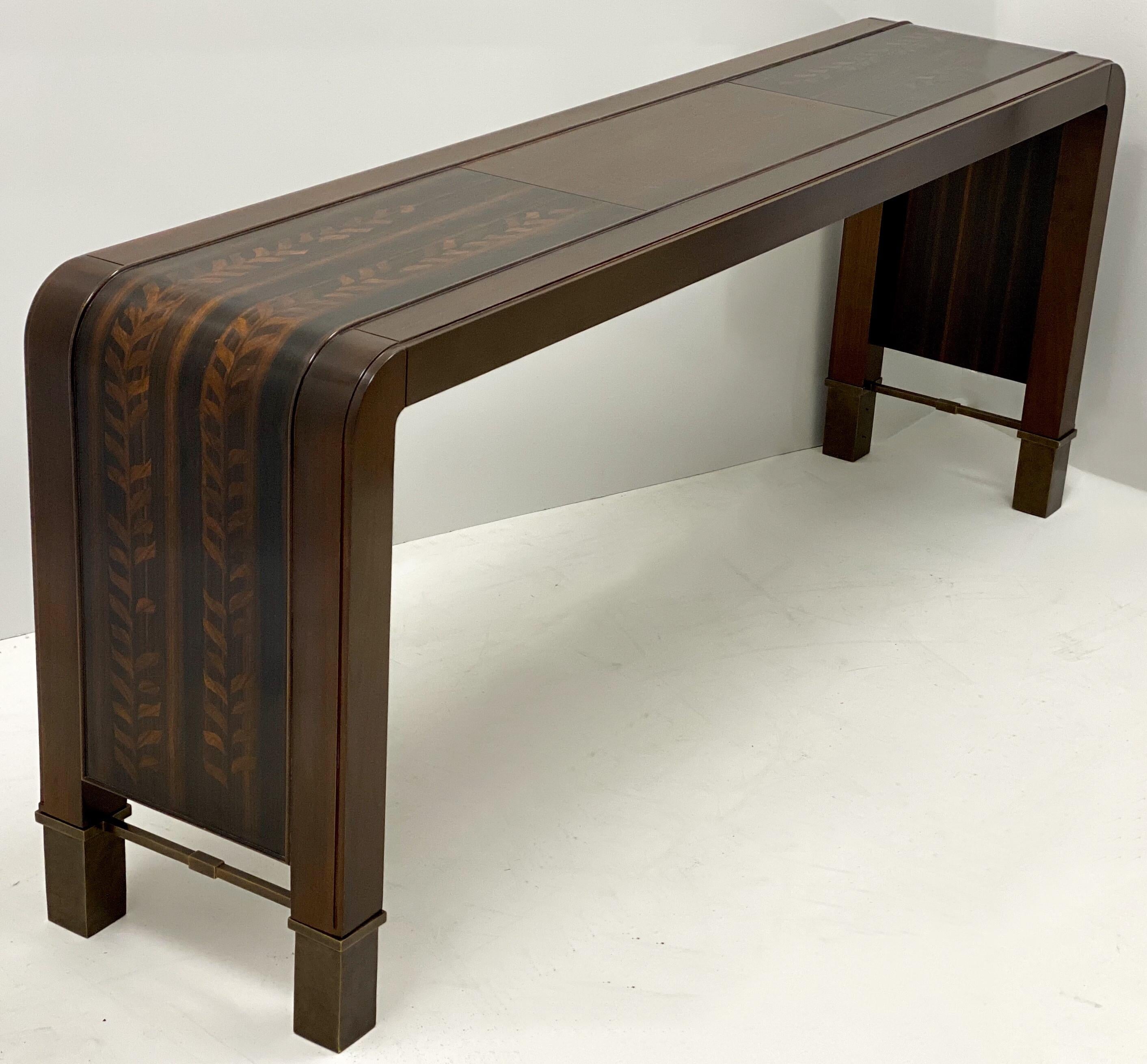 modern waterfall console table