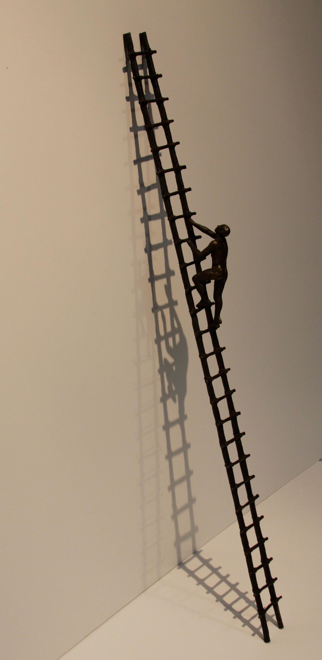 Bill Starke Figurative Sculpture - Solitary Climber