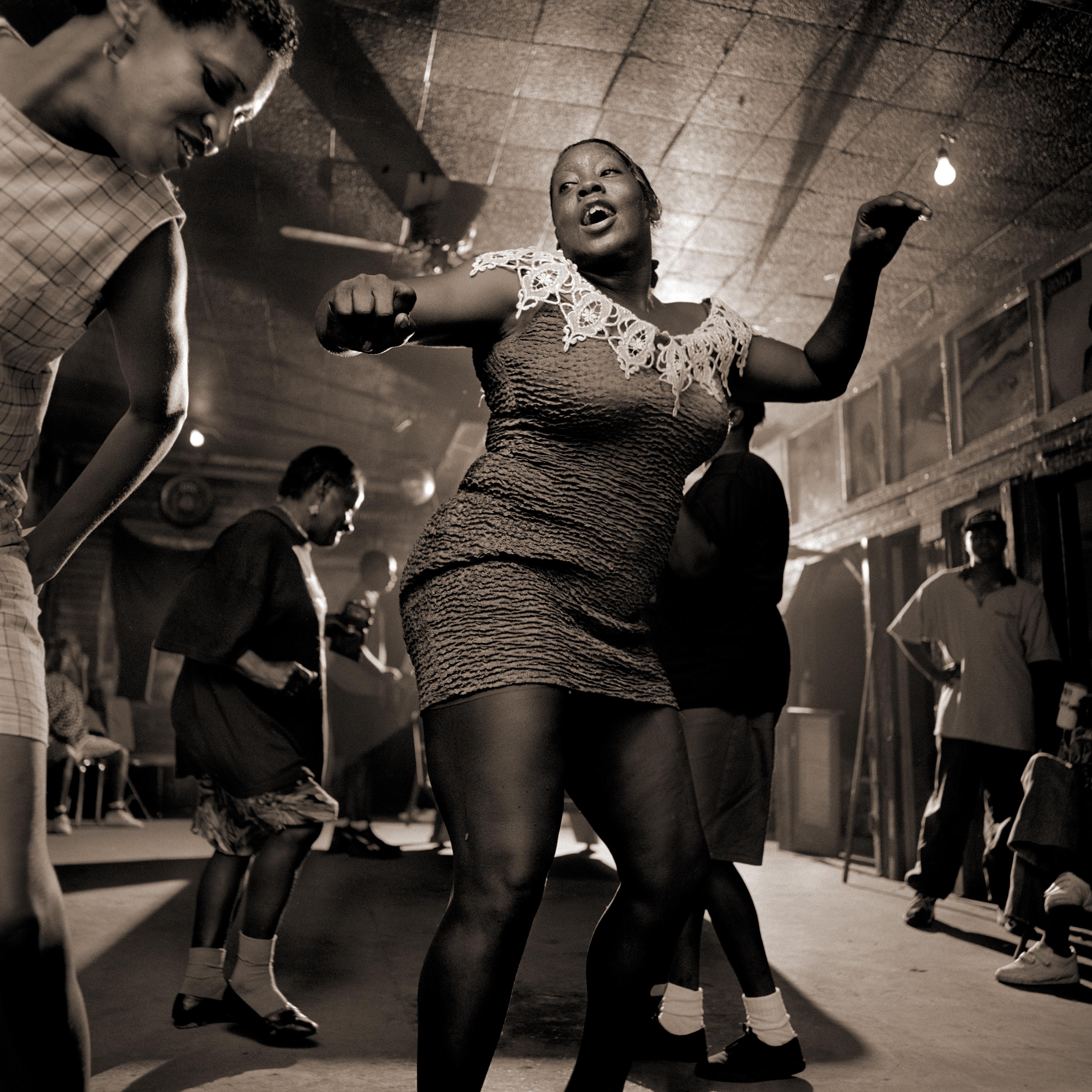 Bill Steber Black and White Photograph - Junior Kimbrough Series: Dancers at Junior’s III