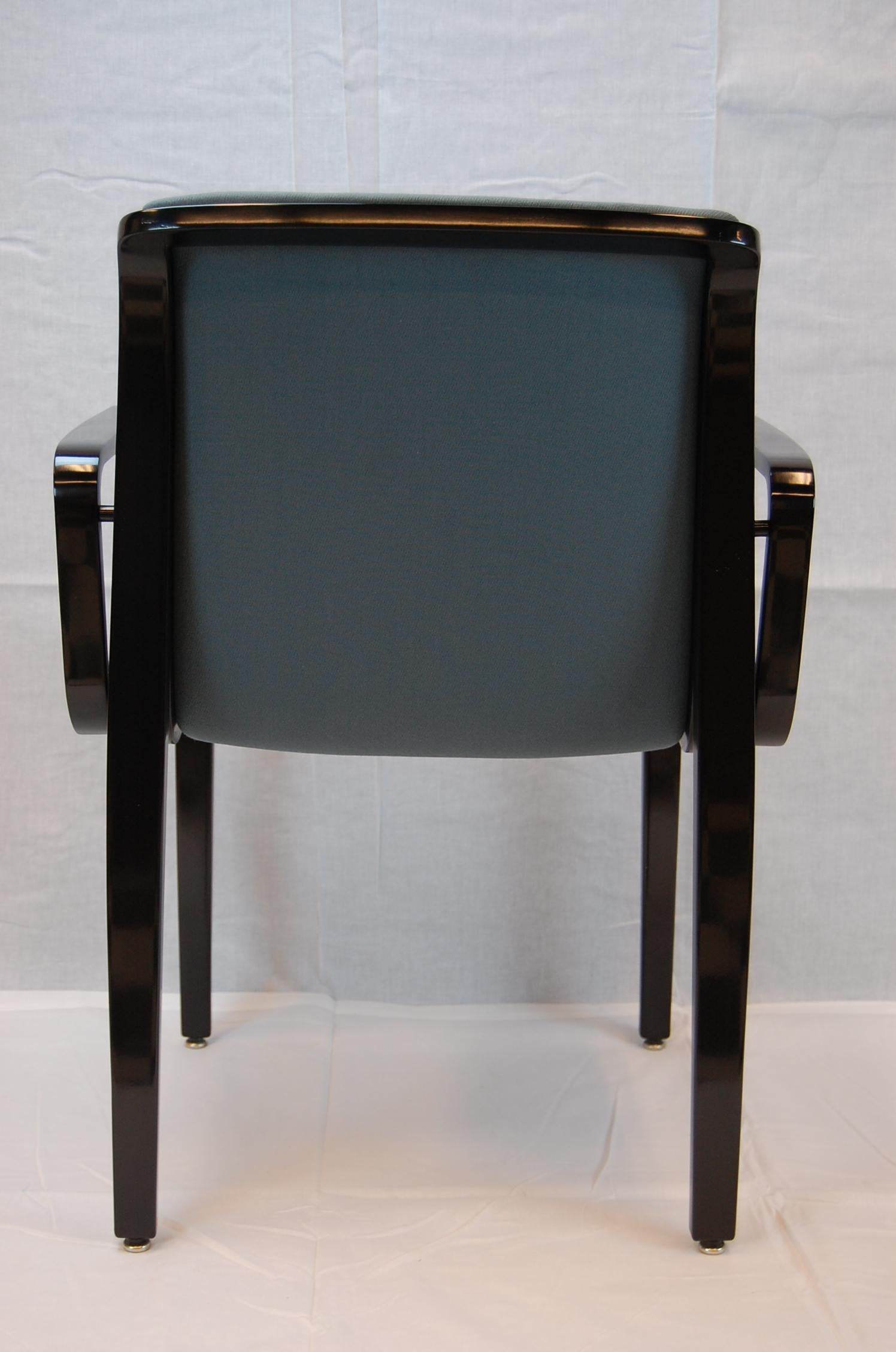 American Bill Stephens Black Lacquered Armchair for Knoll Furniture, Mid-1990s For Sale