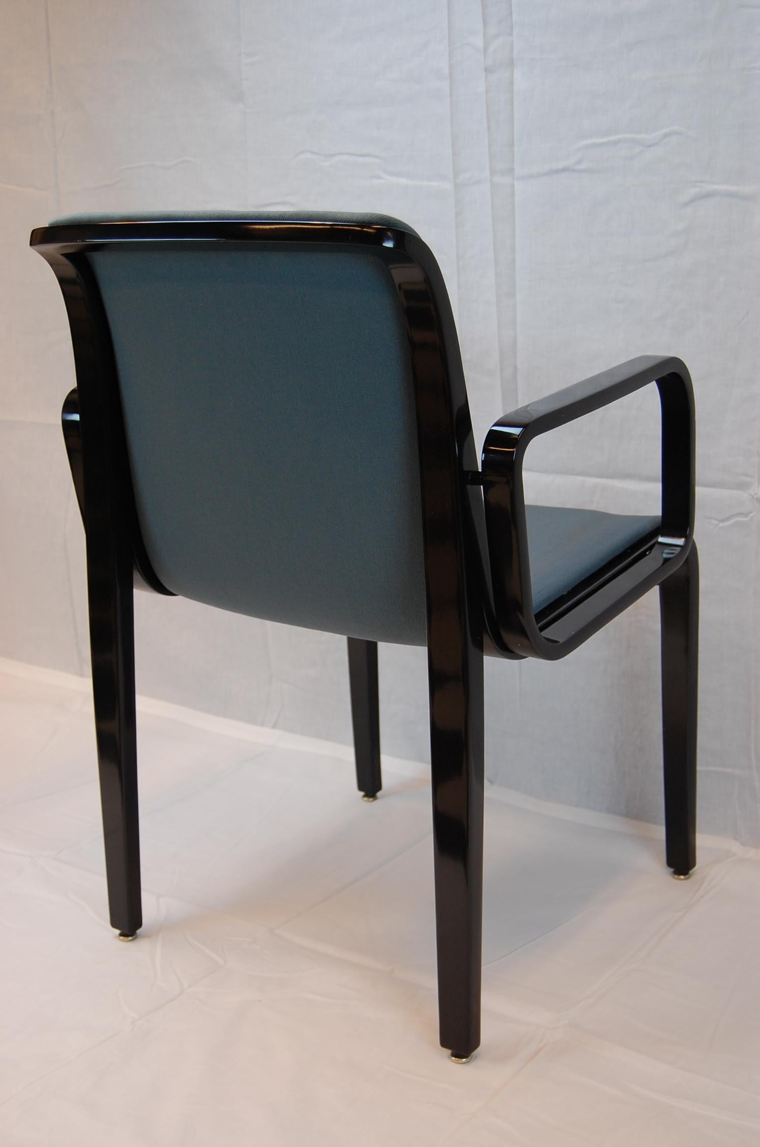 Bill Stephens Black Lacquered Armchair for Knoll Furniture, Mid-1990s In Excellent Condition For Sale In Pittsburgh, PA