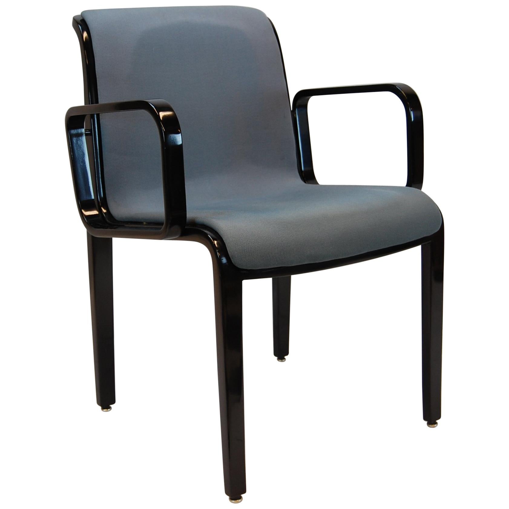 Bill Stephens Black Lacquered Armchair for Knoll Furniture, Mid-1990s For Sale