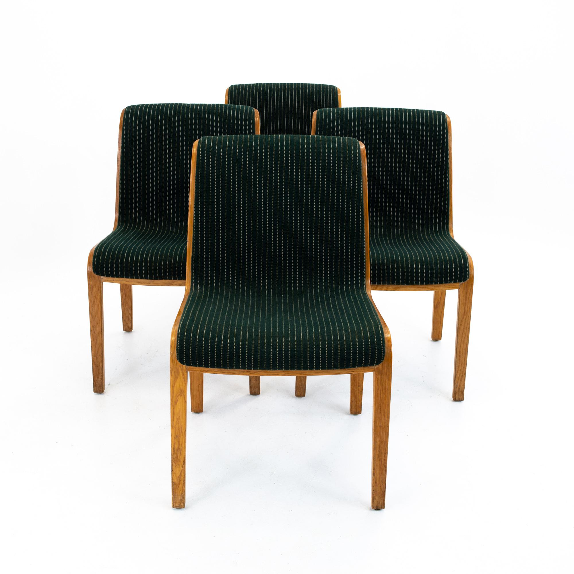 Bill Stephens for Knoll mid century bentwood dining chairs - set of 4.
Each chair measures: 23 wide x 19.5 deep x 31.75 high, with a seat height of 17.5 inches

All pieces of furniture can be had in what we call restored vintage condition. That