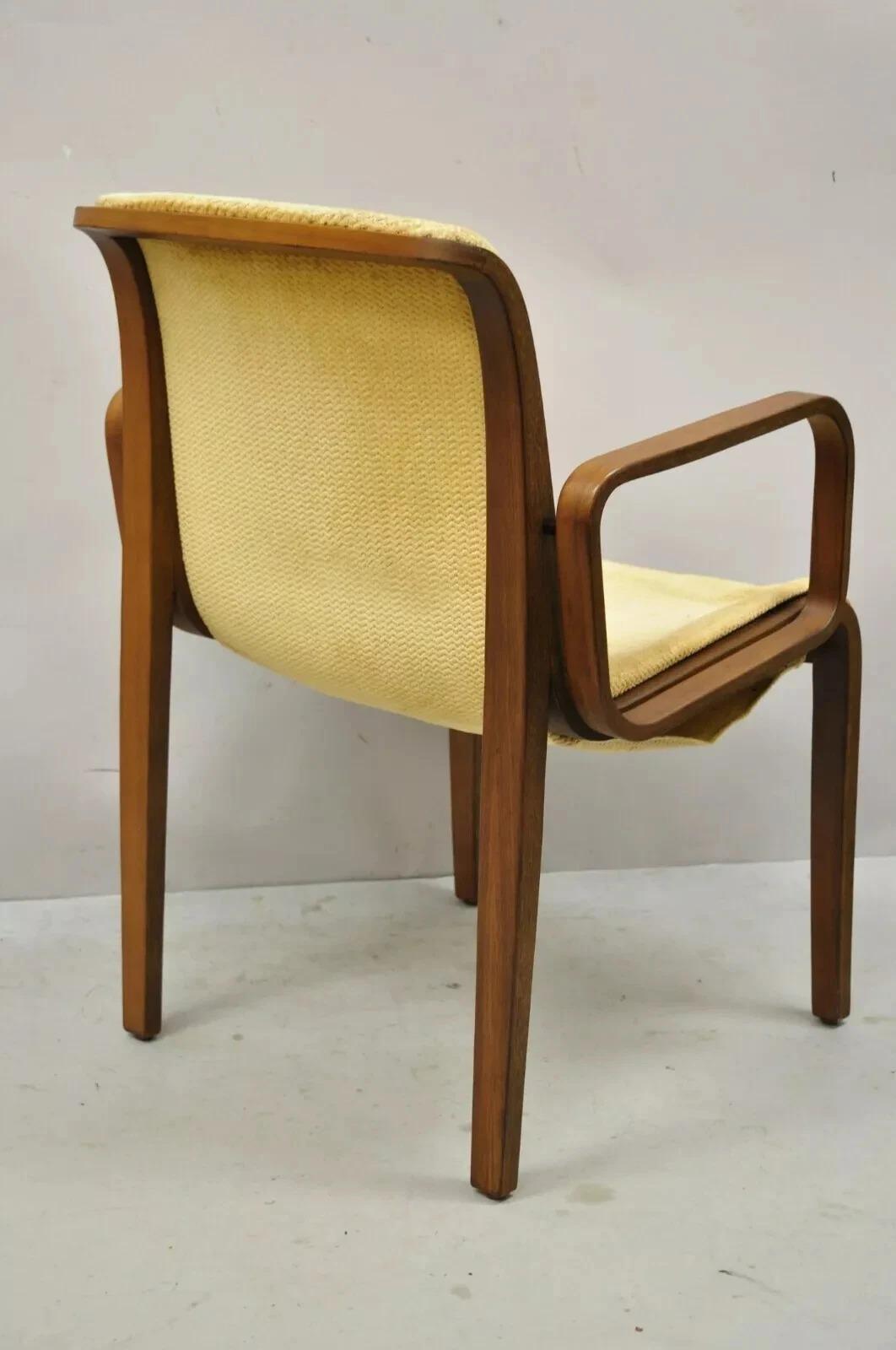 Bill Stephens für Knoll Moderner gepolsterter Esszimmerstuhl aus Bugholz, Mitte des Jahrhunderts (Moderne der Mitte des Jahrhunderts) im Angebot