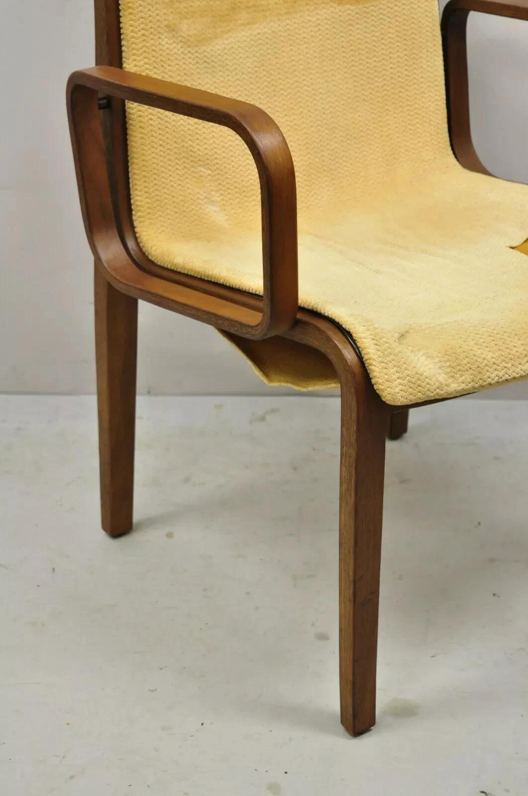 Bill Stephens für Knoll Moderner gepolsterter Esszimmerstuhl aus Bugholz, Mitte des Jahrhunderts (Unbekannt) im Angebot