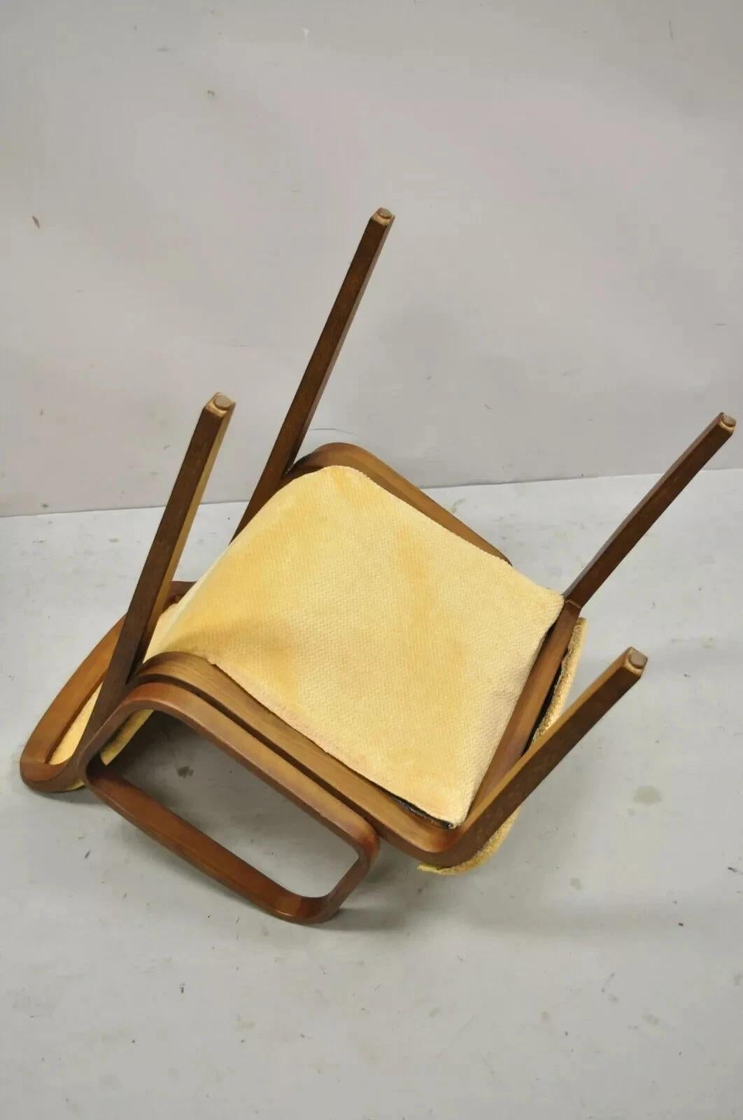 Bill Stephens für Knoll Moderner gepolsterter Esszimmerstuhl aus Bugholz, Mitte des Jahrhunderts im Angebot 1