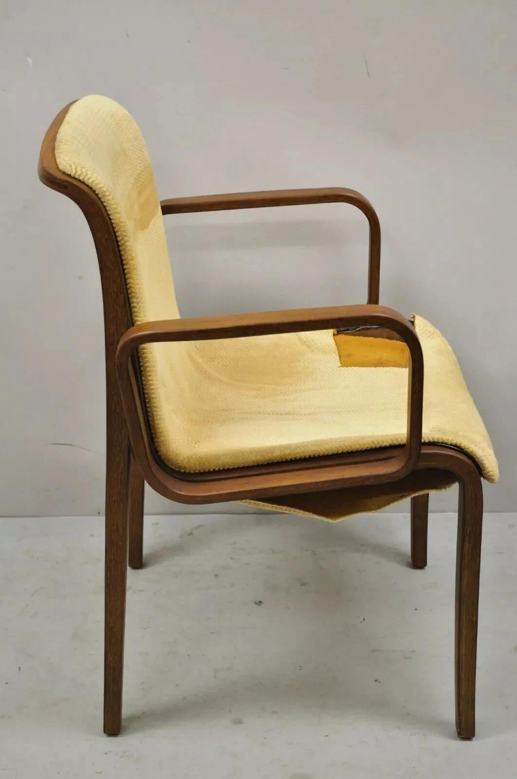 Bill Stephens für Knoll Moderner gepolsterter Esszimmerstuhl aus Bugholz, Mitte des Jahrhunderts im Angebot 2