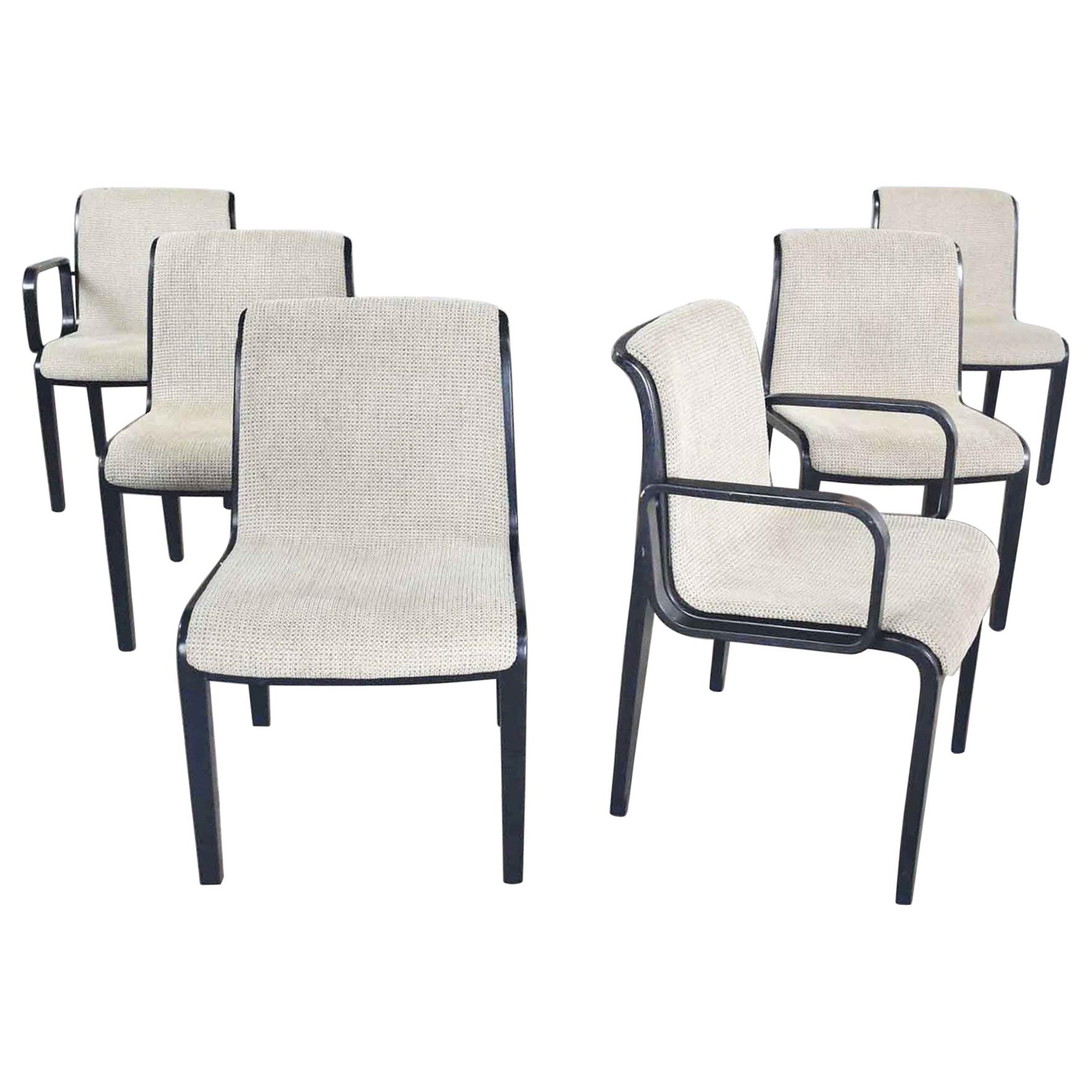 Bill Stephens Knoll 1300 Series Black Dining Chairs Mid-Century Modern Set of 6