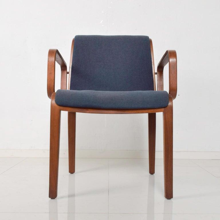 Late 20th Century Bill Stephens Knoll New York Sculptural Bentwood Side Armchairs Modern Pair 1970