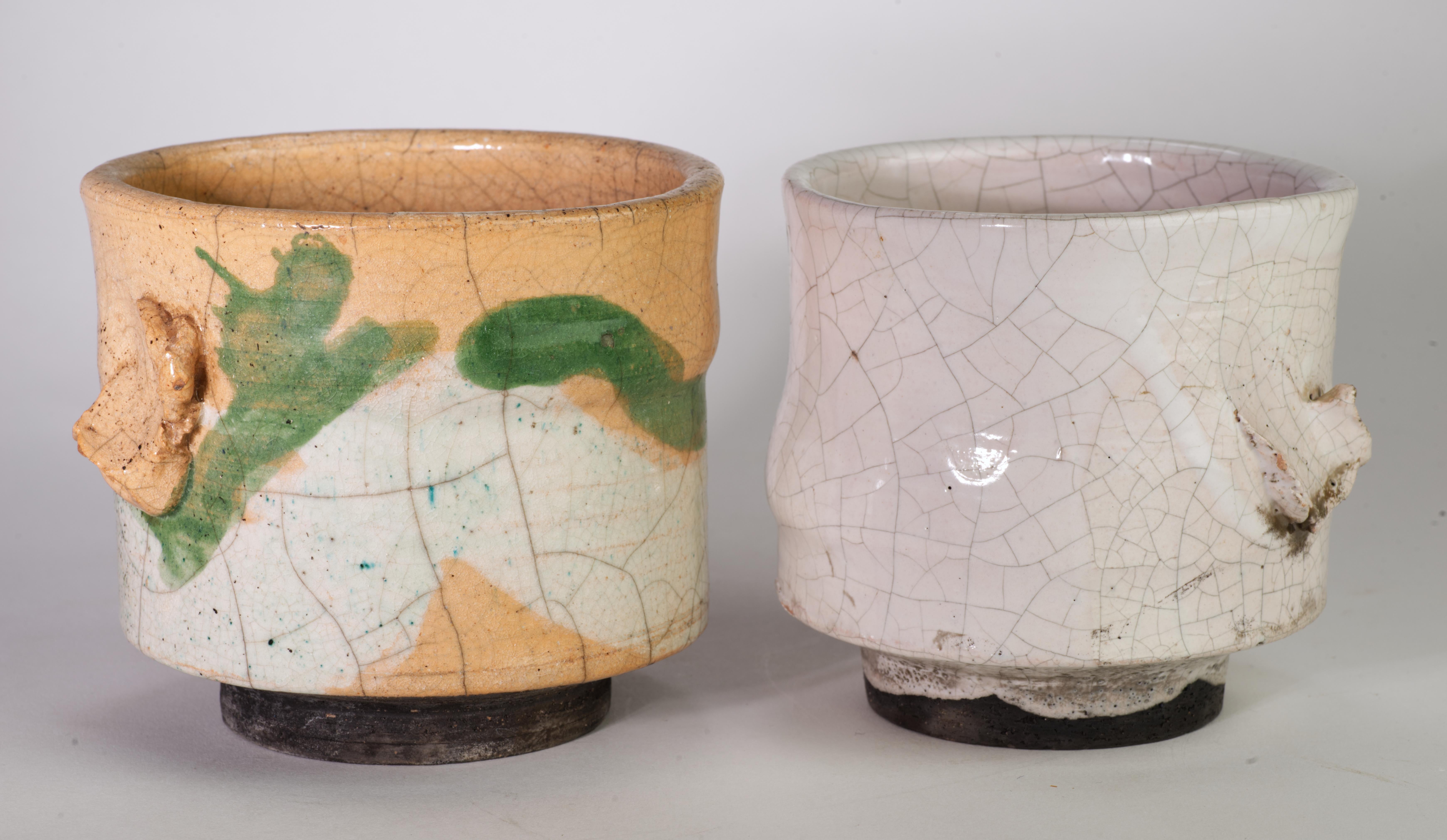 Organic Modern Bill Stewart Set of Two Sculptural Vases or Vessels, American Art Studio Pottery For Sale