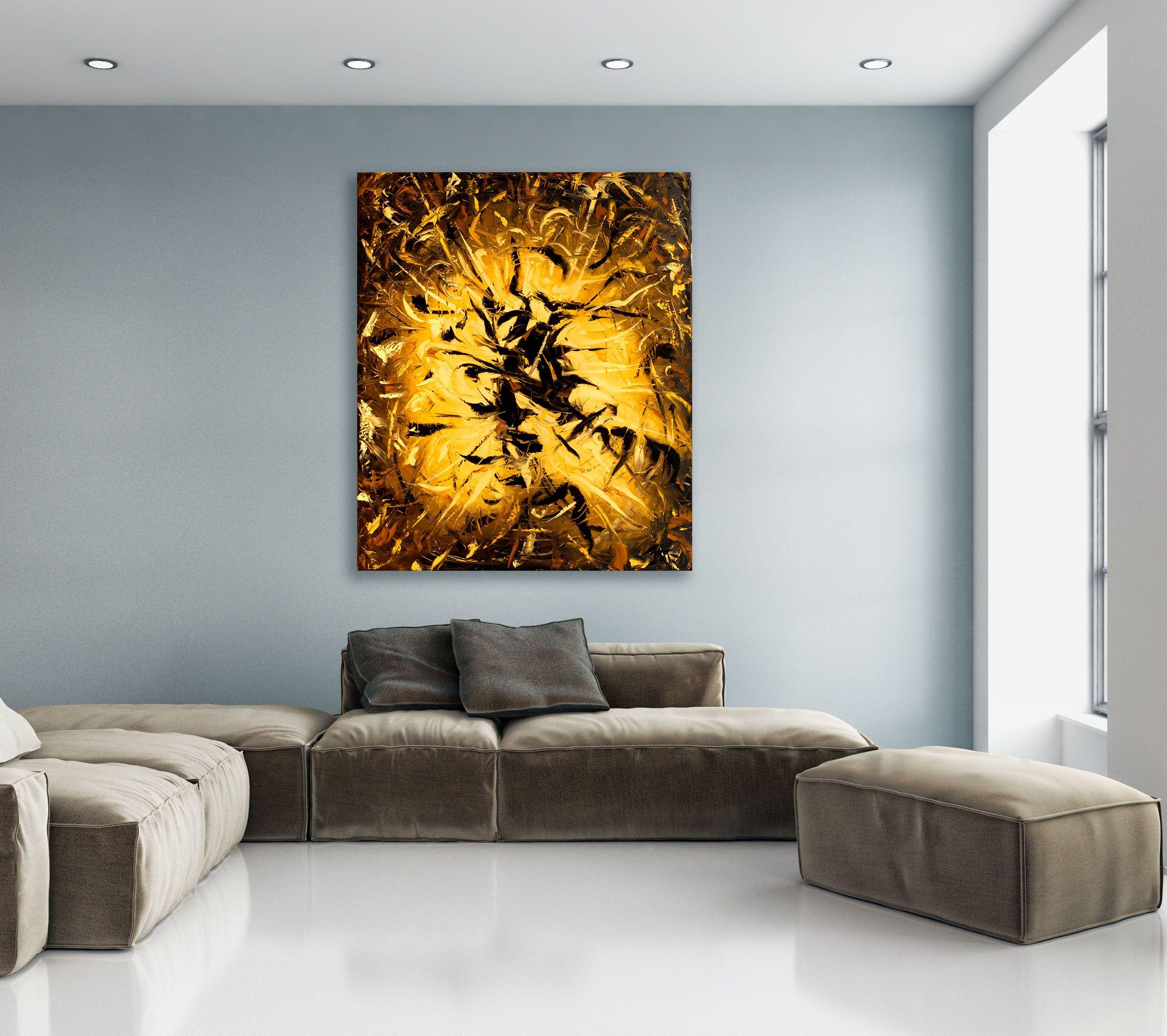 ALONE, Pittura, Olio su tela - Abstract Painting Marrone di Bill Stone