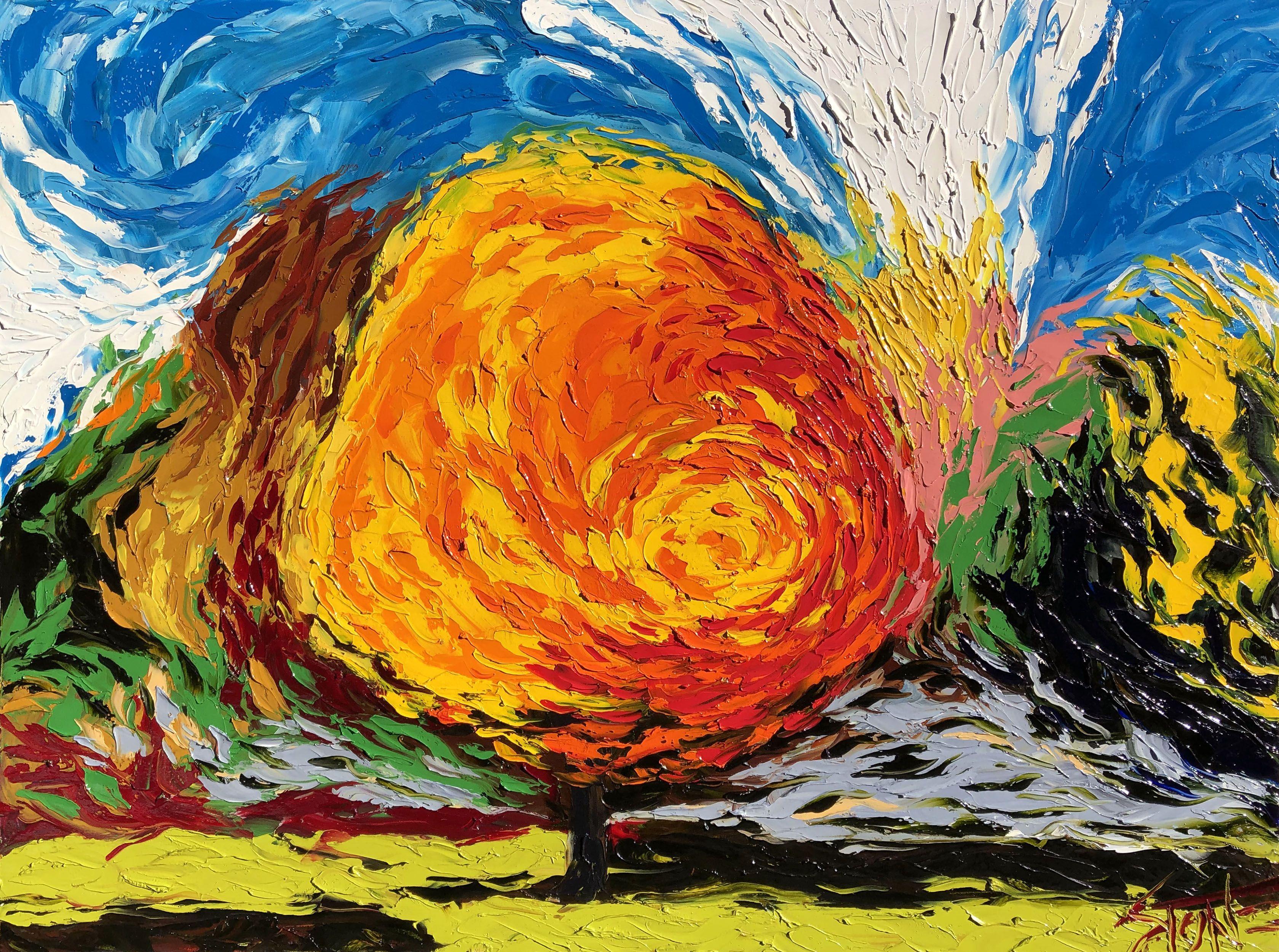 UTUMN VORTEX, Gemälde, Öl auf Leinwand – Painting von Bill Stone