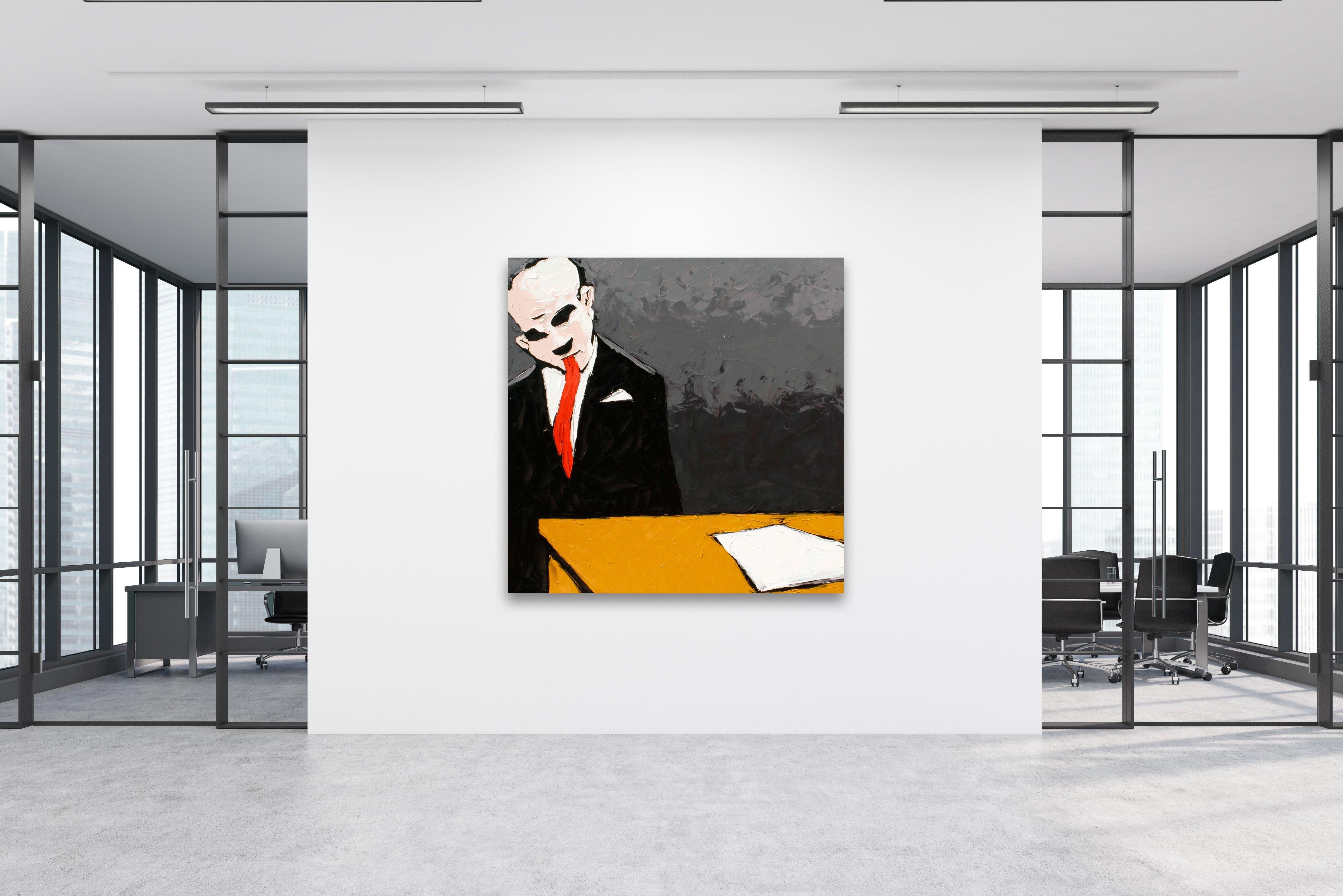 Sempre perplesso su ciò che deve essere fatto dopo. :: Pittura :: Espressionismo astratto :: Questo pezzo viene fornito con un certificato ufficiale di autenticità firmato dall'artista :: Pronto da appendere: Yes :: Firmato: Yes :: Posizione della