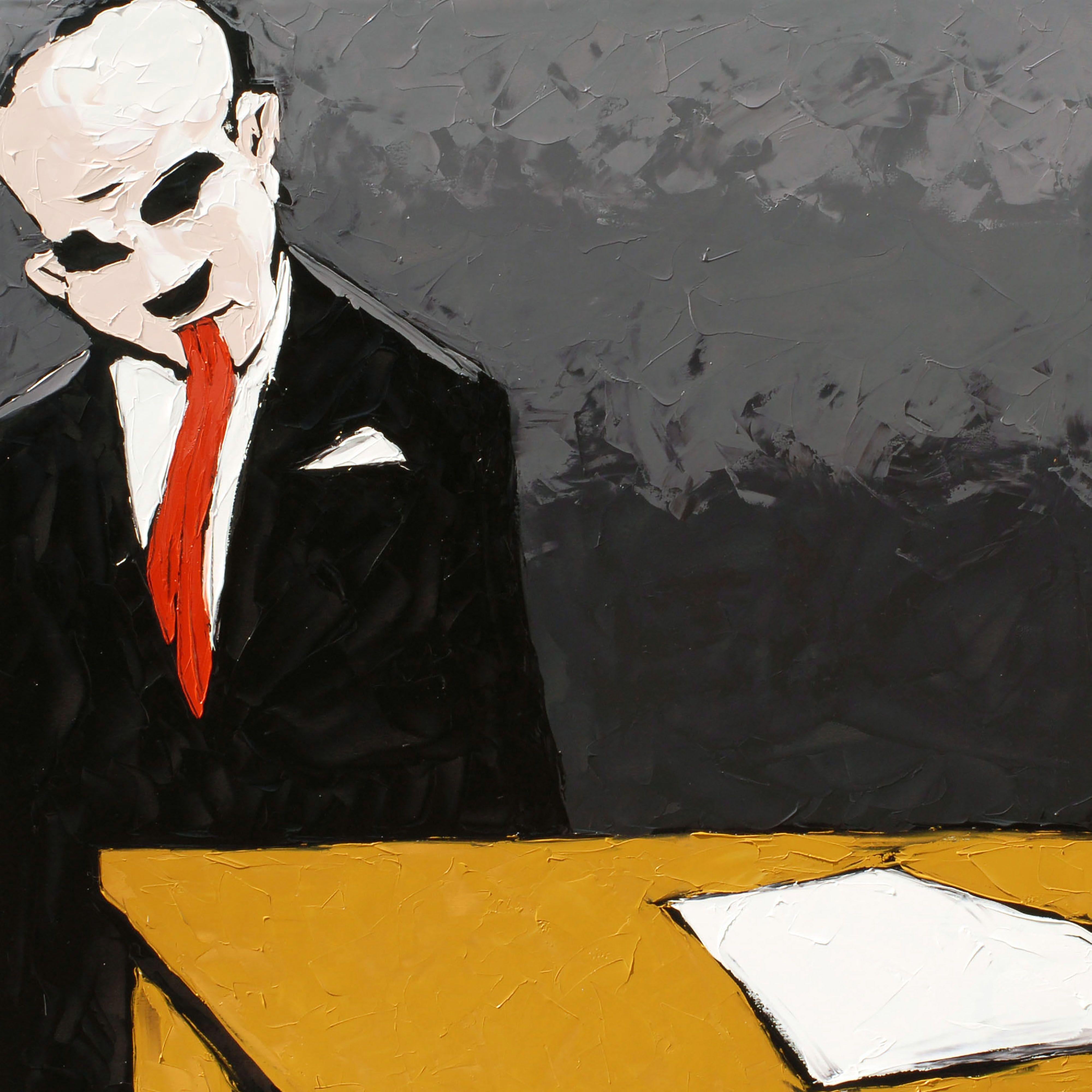 BAFFLED, Pittura, Olio su tela - Painting di Bill Stone