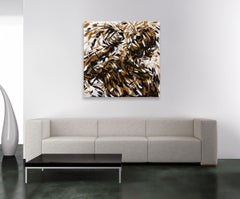 BLACK AND BROWN AND WHITE 2, Painting, Oil on Canvas