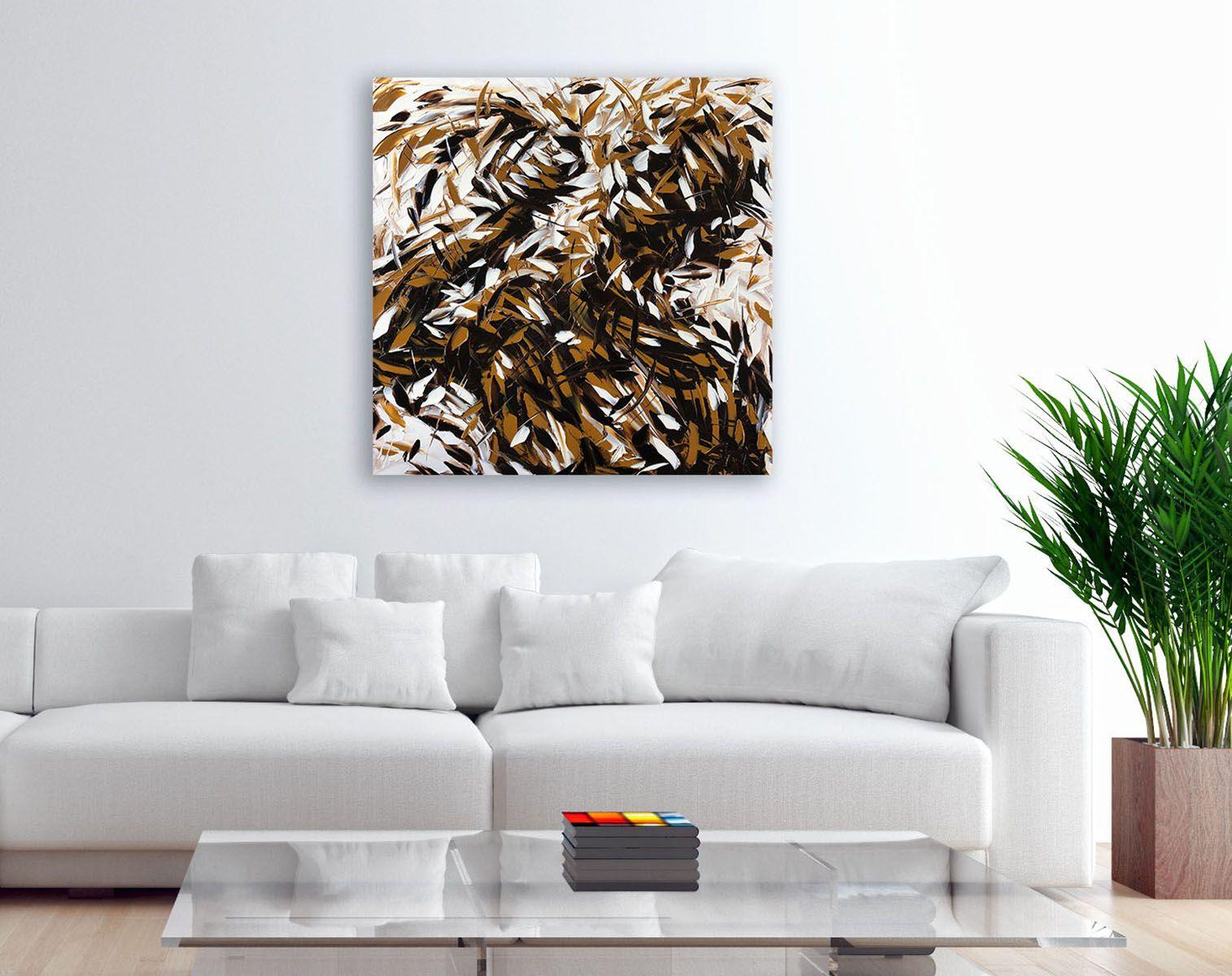 BLACK AND BROWN AND WHITE 2, Painting, Oil on Canvas For Sale 1