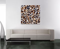 BLACK AND BROWN AND WHITE, Painting, Oil on Canvas