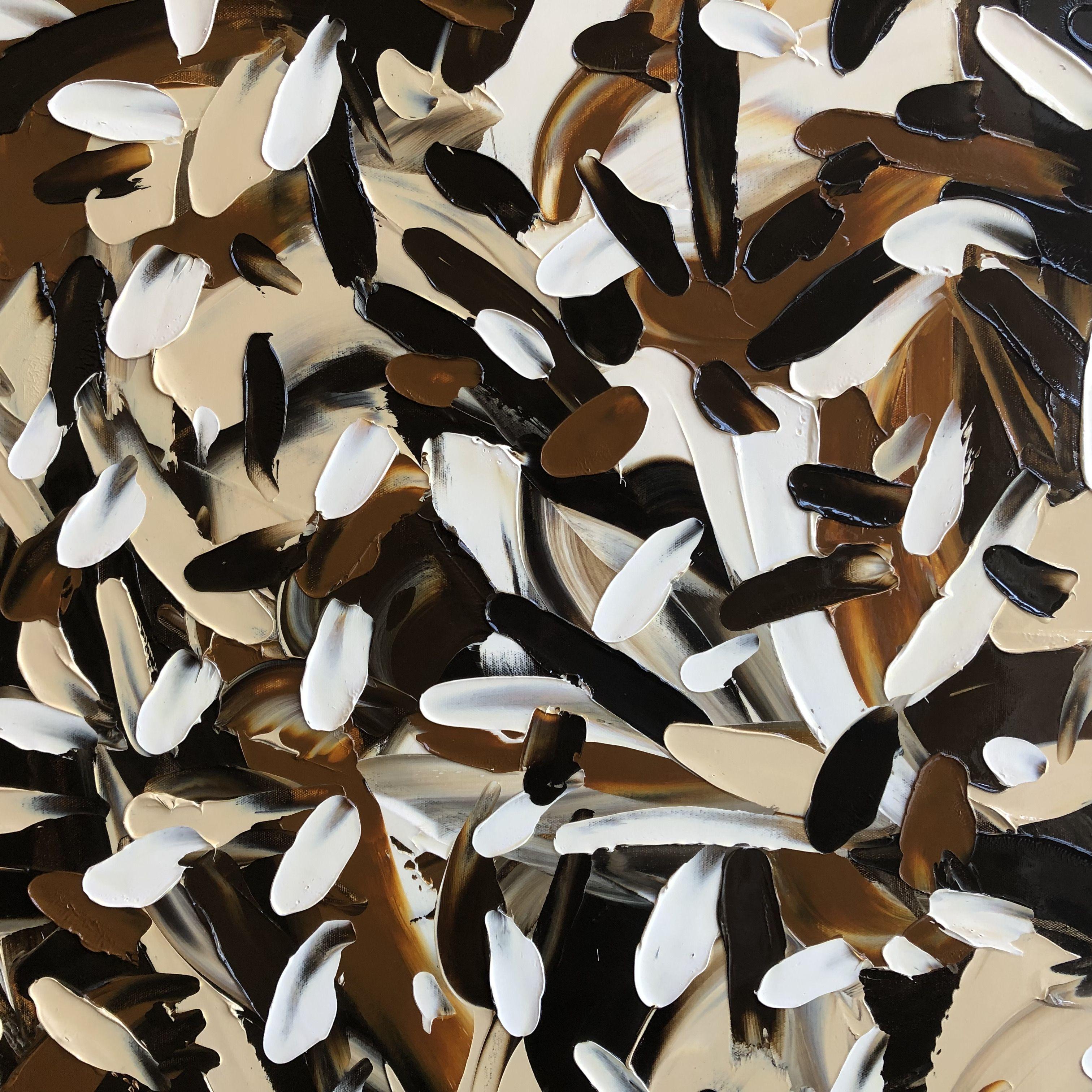 NERO E MARRONE E BIANCO, Pittura, Olio su tela - Painting Astratto di Bill Stone
