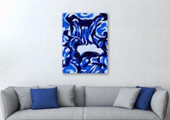 CHAISE BLEUE, peinture, huile sur toile