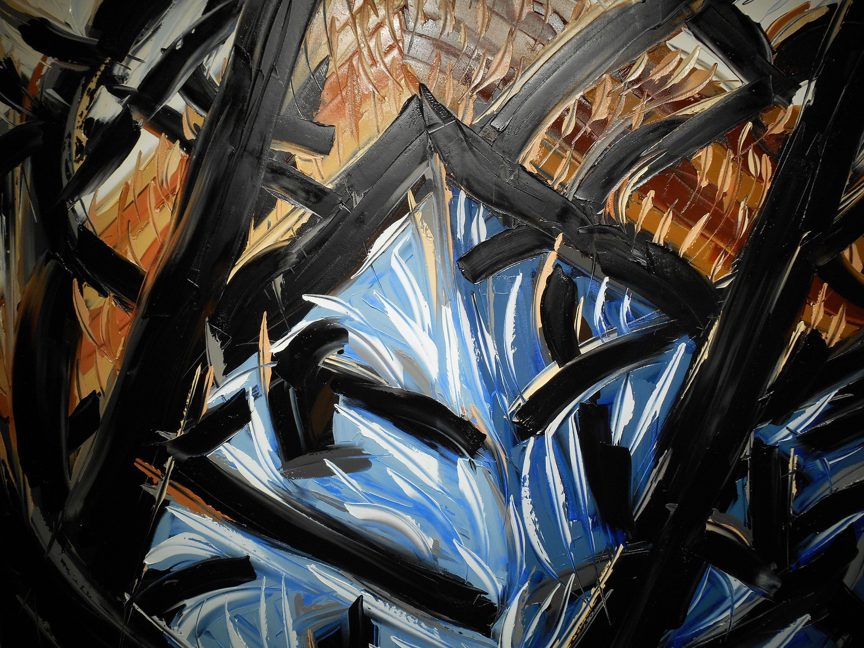 BUILD 3, Pittura, Olio su tela - Abstract Painting Nero di Bill Stone