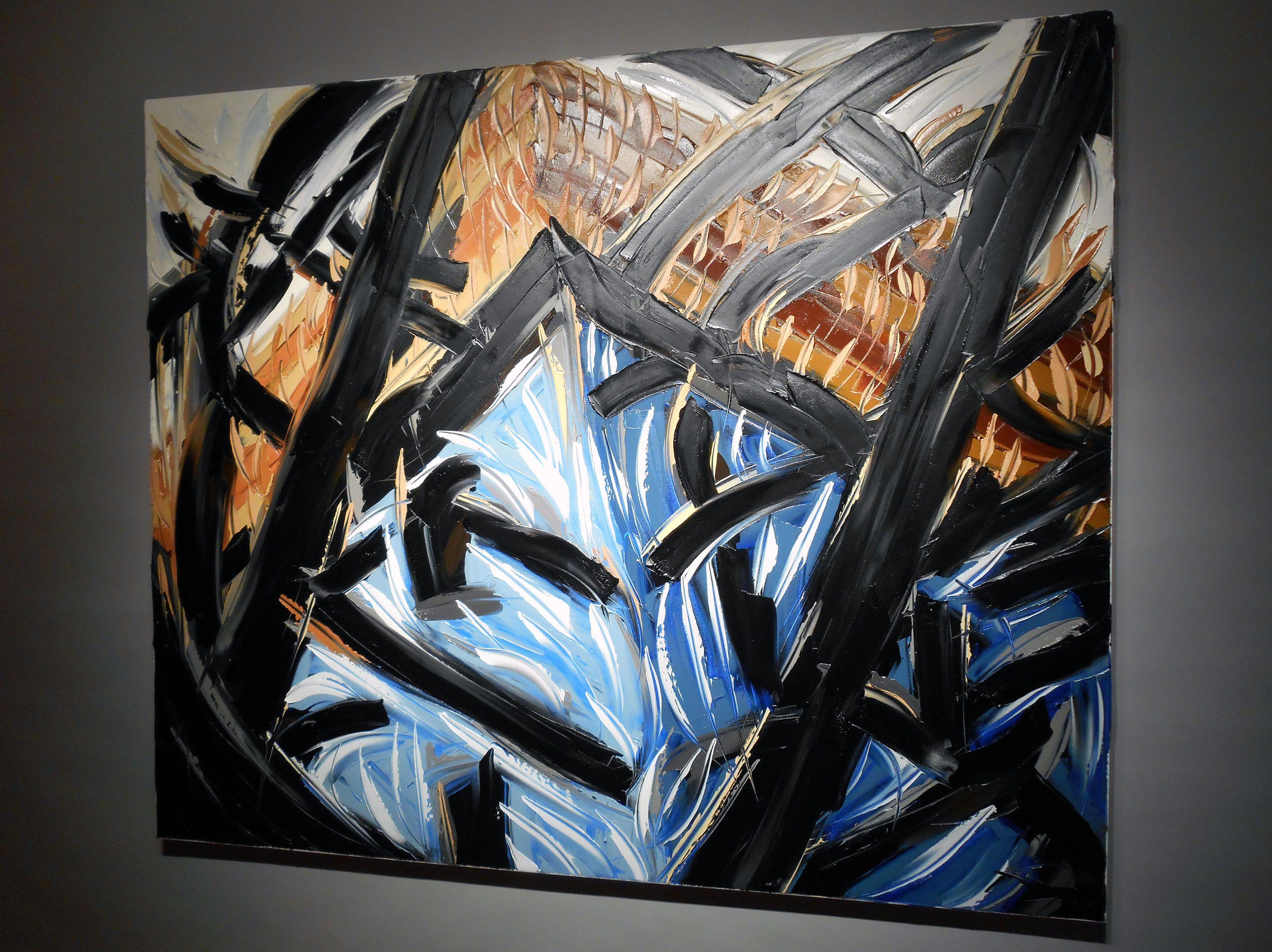 Una lieve ossessione per la costruzione di un grattacielo. Fase 3. :: Pittura :: Astratta :: Questo pezzo viene fornito con un certificato ufficiale di autenticità firmato dall'artista :: Pronto da appendere: Yes :: Firmato: Yes :: Posizione della