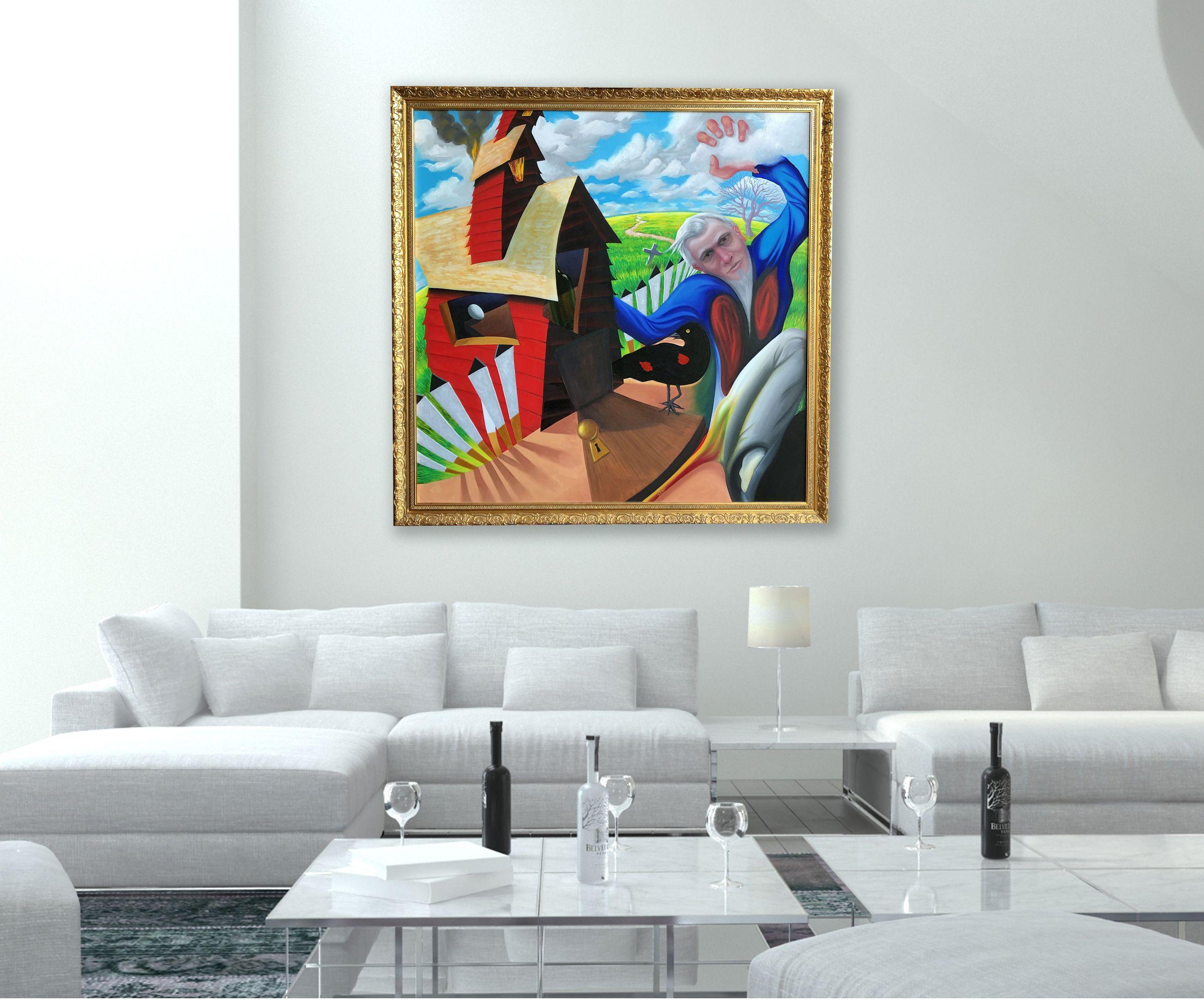 CASA DI BRUCIATORE, Pittura, Olio su tela - Painting Surrealismo di Bill Stone