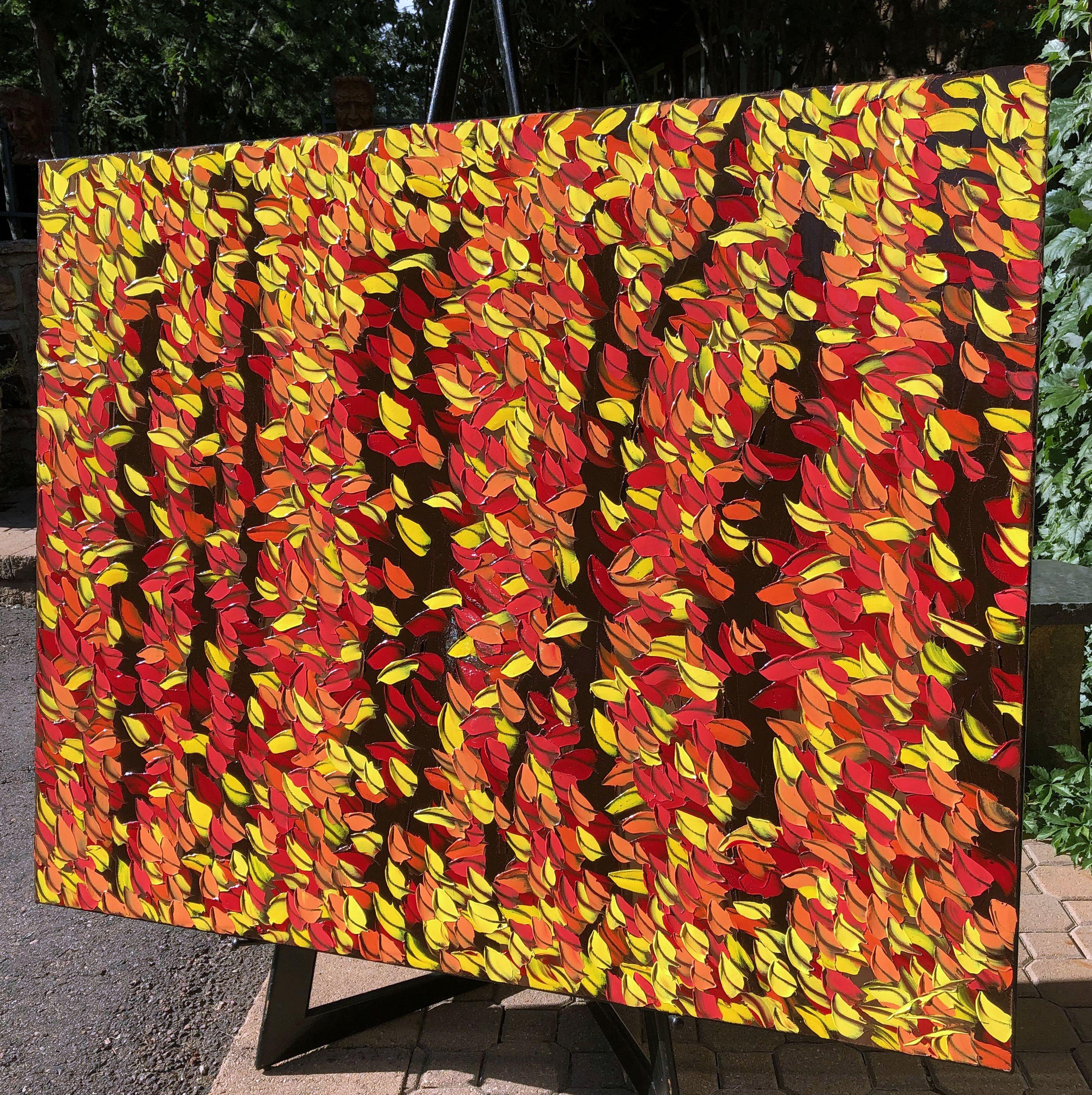L'autunno scorso è stato il più brillante di tutti.  :: Pittura :: Astratta :: Questo pezzo viene fornito con un certificato ufficiale di autenticità firmato dall'artista :: Pronto da appendere: Yes :: Firmato: Yes :: Posizione della firma: una S in
