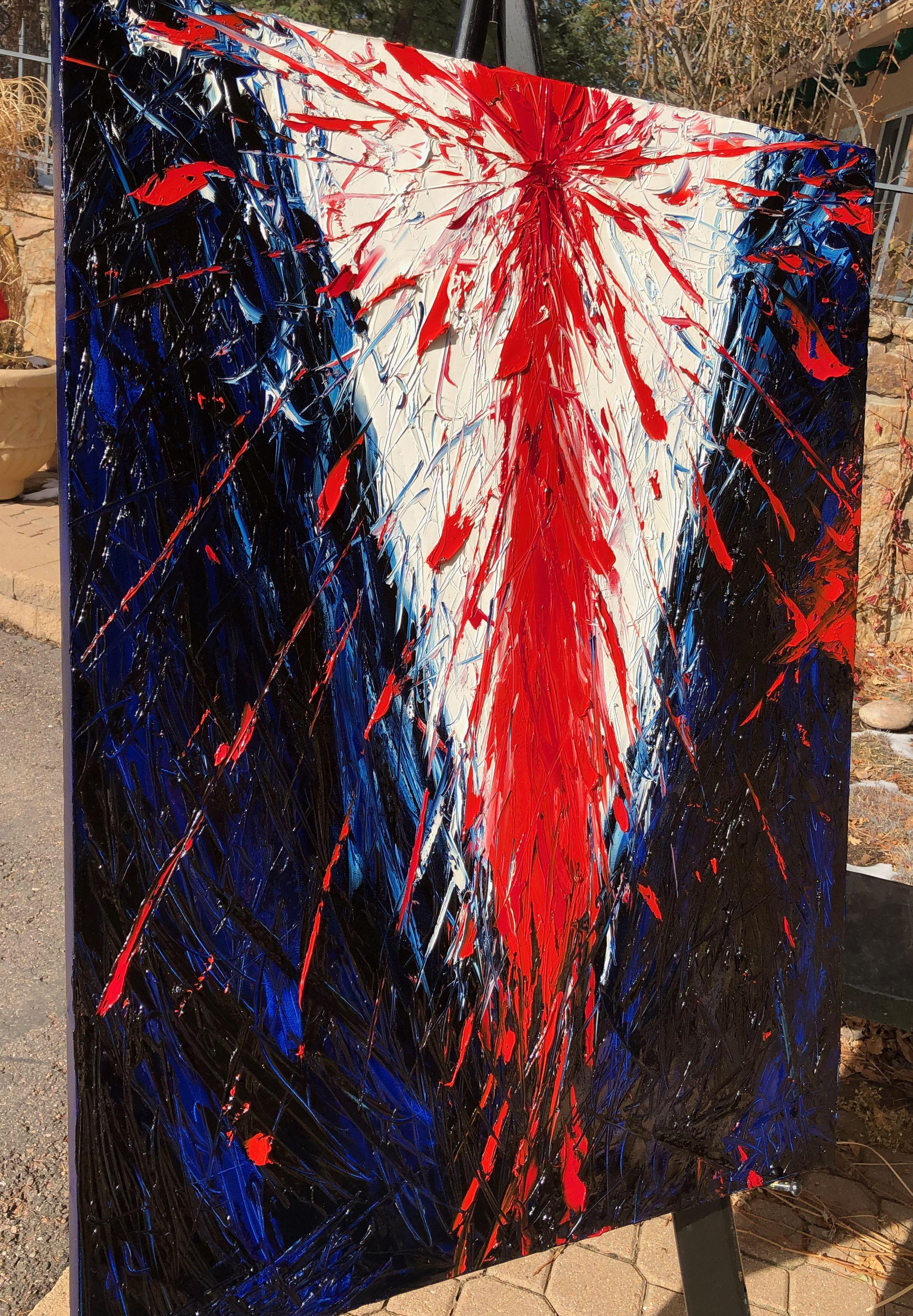 Sarà mai sicuro tornare a lavorare? :: Pittura :: Espressionismo astratto :: Questo pezzo viene fornito con un certificato ufficiale di autenticità firmato dall'artista :: Pronto da appendere: Yes :: Firmato: Yes :: Posizione della firma: in basso a