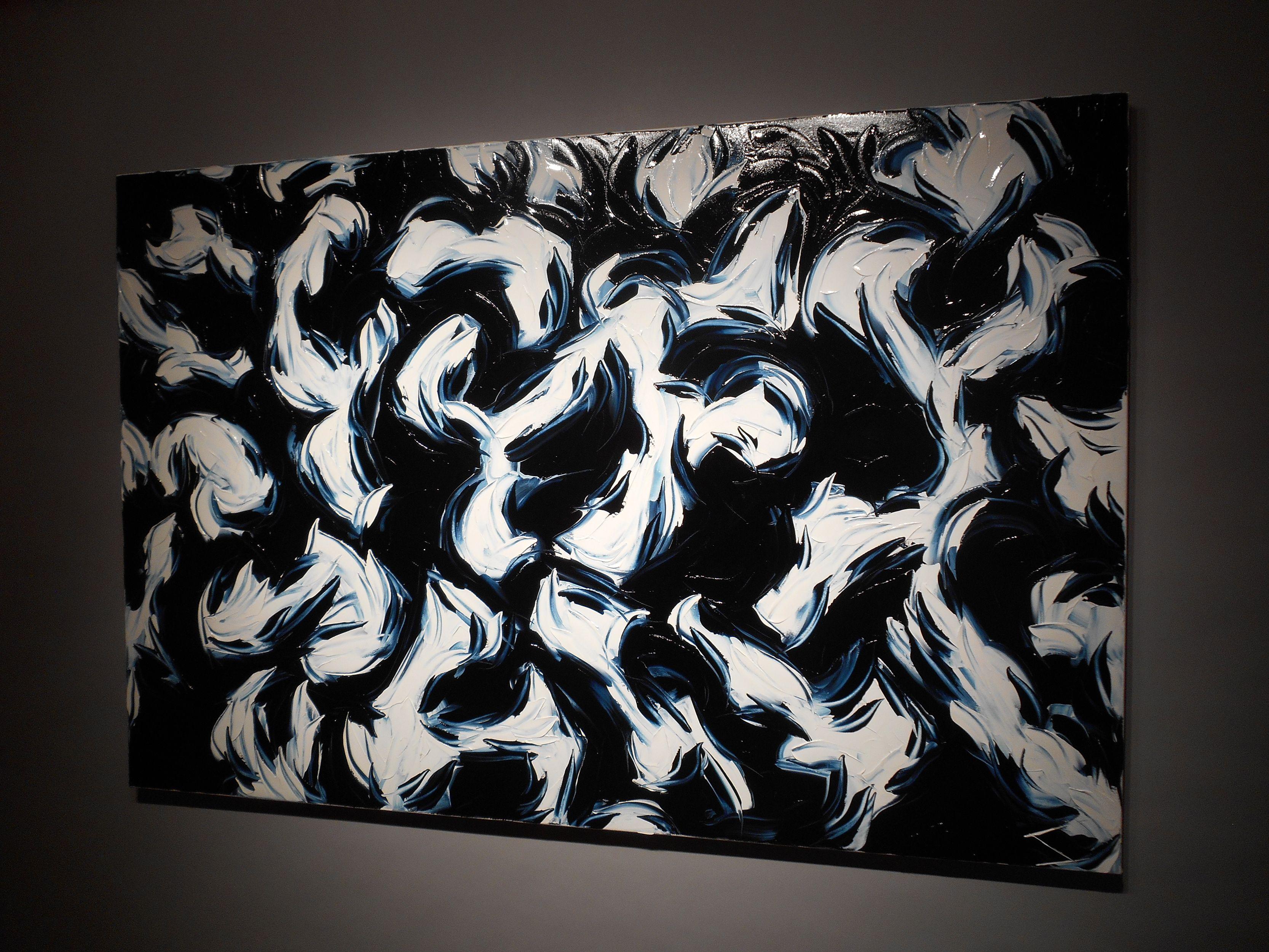 Il potere della luce contro il buio, del buio contro la luce.  Sono collegati.  Forever. :: Pittura :: Astratta :: Questo pezzo viene fornito con un certificato ufficiale di autenticità firmato dall'artista :: Pronto da appendere: Yes :: Firmato: