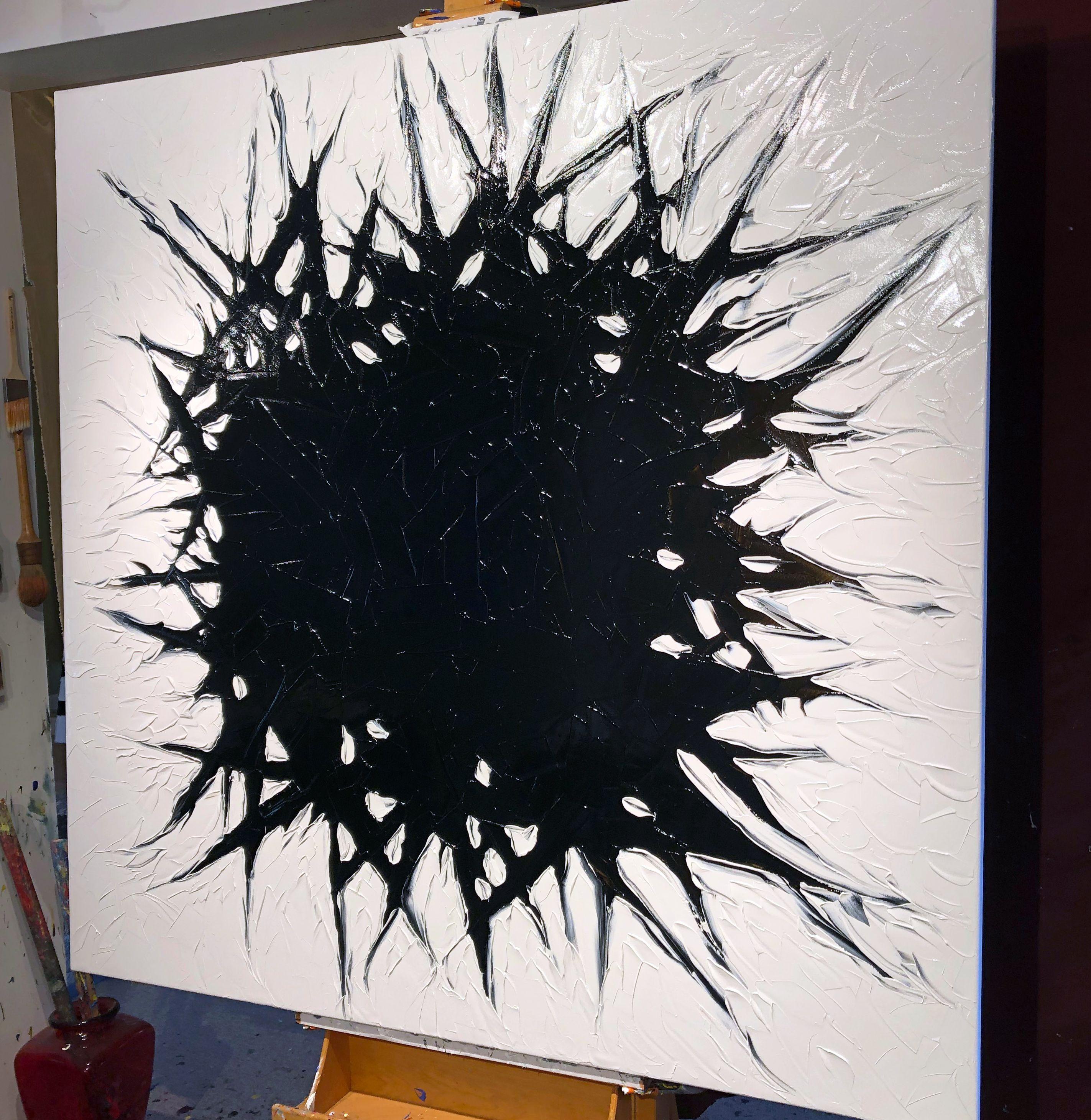 CONTAGIOUS ONE, Pittura, Olio su tela - Abstract Painting Grigio di Bill Stone