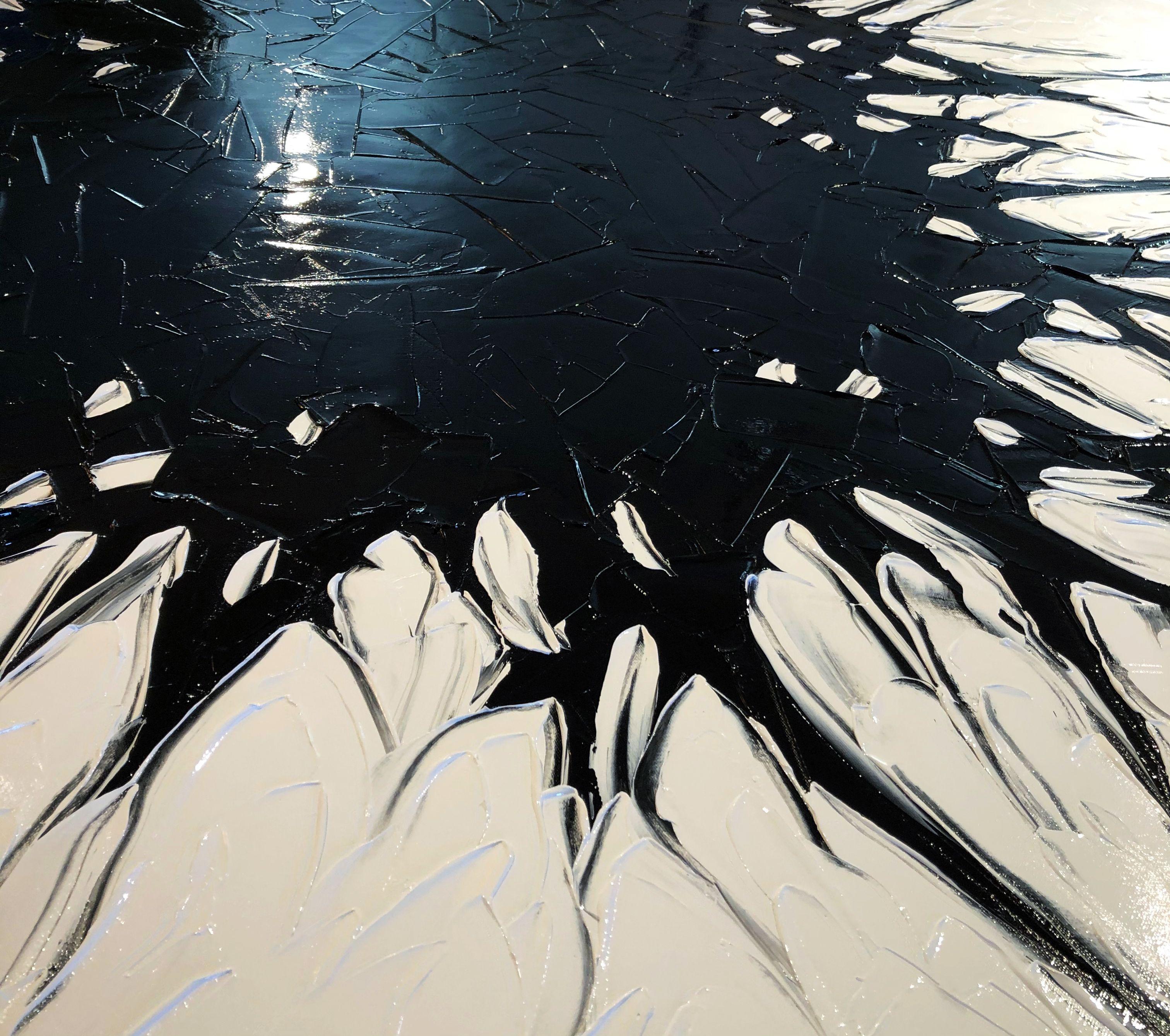 Sentire l'impatto di questi strani giorni.  Oli su tela spessi e vibranti, influenzati dal colore, dal movimento e dalla consistenza del mondo naturale che ci circonda :: Pittura :: Astratta :: Questo pezzo viene fornito con un certificato ufficiale