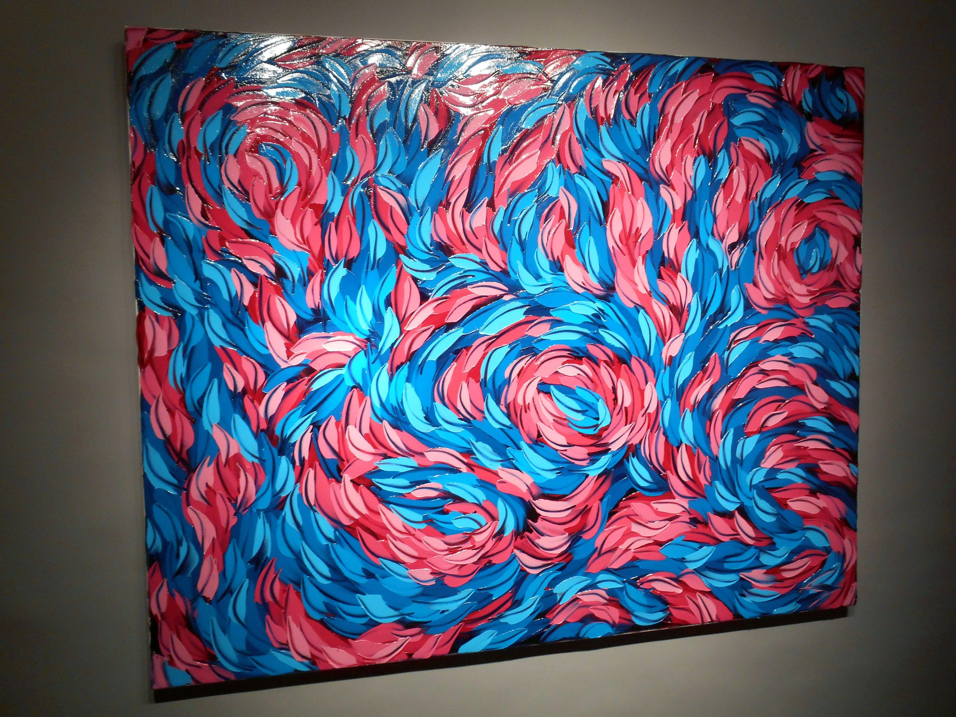 CORALLO, Pittura, Olio su tela - Abstract Painting Viola di Bill Stone