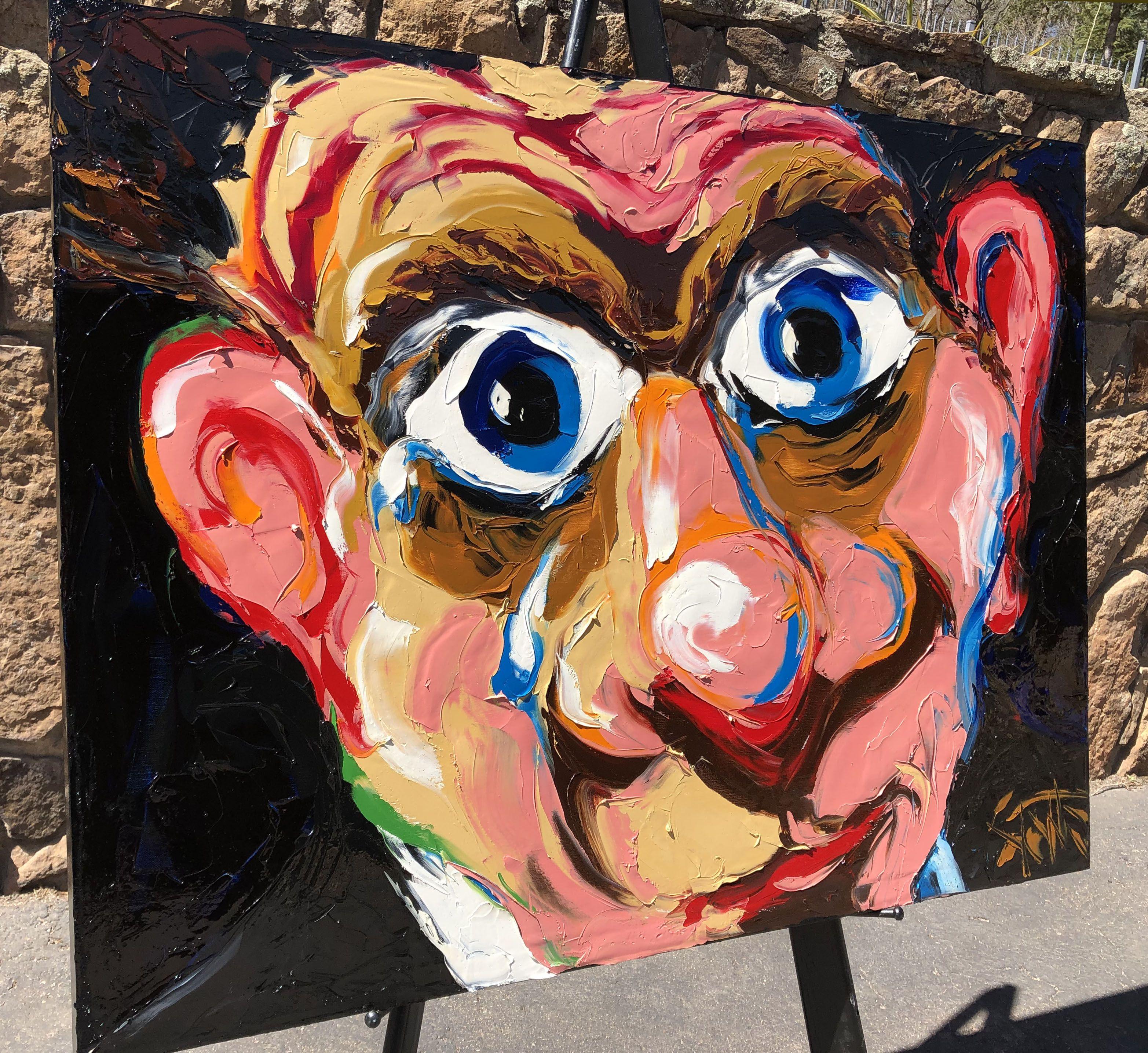 An He non sa perché piange :: Pittura :: Espressionismo :: Questo pezzo viene fornito con un certificato ufficiale di autenticità firmato dall'artista :: Pronto da appendere: Yes :: Firmato: Yes :: Posizione della firma: in basso a destra :: Tela ::