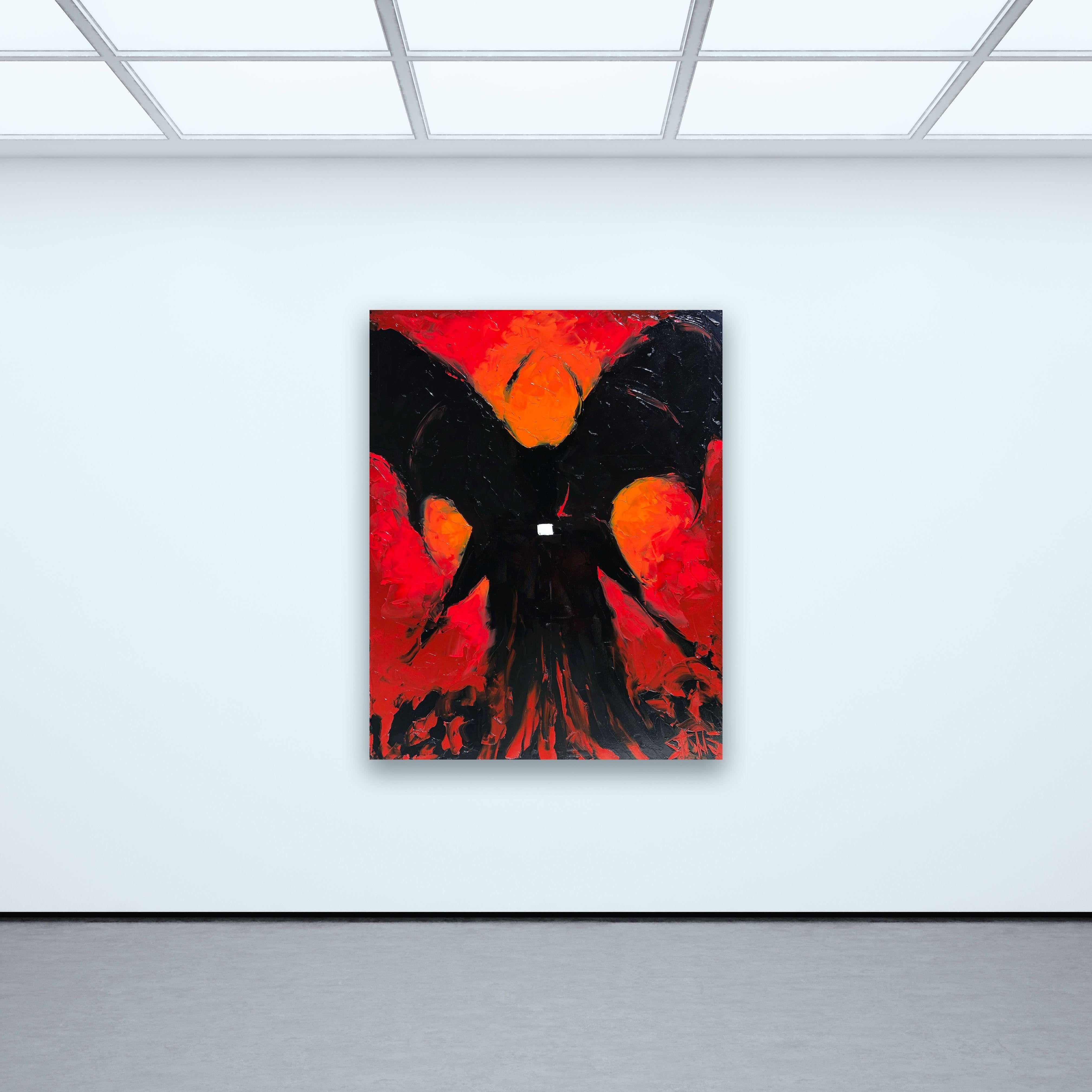 The devil in disguise. :: Painting :: Abstract Expressionism :: This piece comes with an official certificate of authenticity signed by the artist :: Ready to Hang: Yes :: Signed: Yes :: Signature Location: bottom right :: Canvas :: Portrait ::