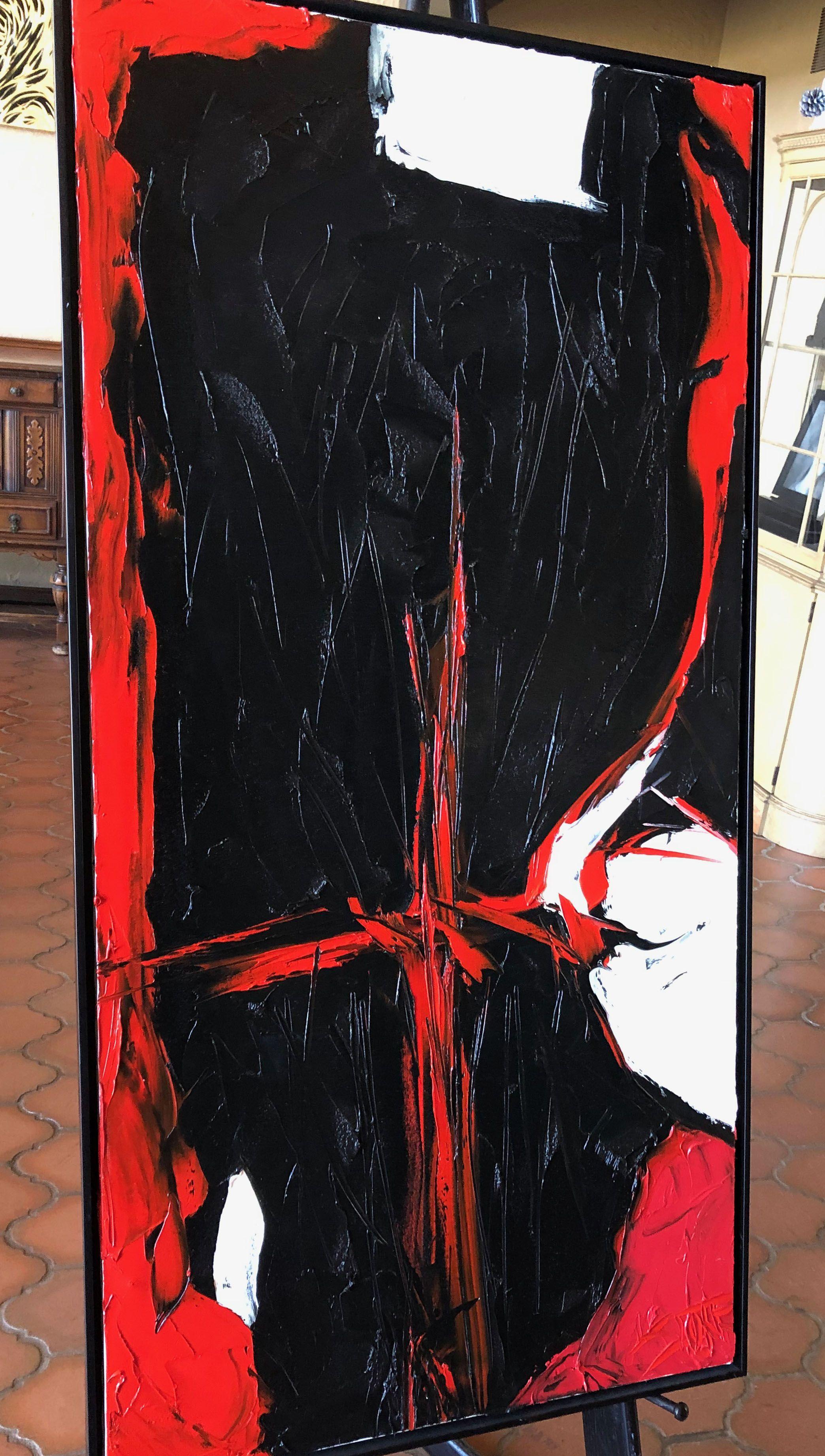 Un lupo travestito da pecora :: Pittura :: Espressionismo astratto :: Questo pezzo viene fornito con un certificato ufficiale di autenticità firmato dall'artista :: Pronto da appendere: Yes :: Firmato: Yes :: Posizione della firma: in basso a destra